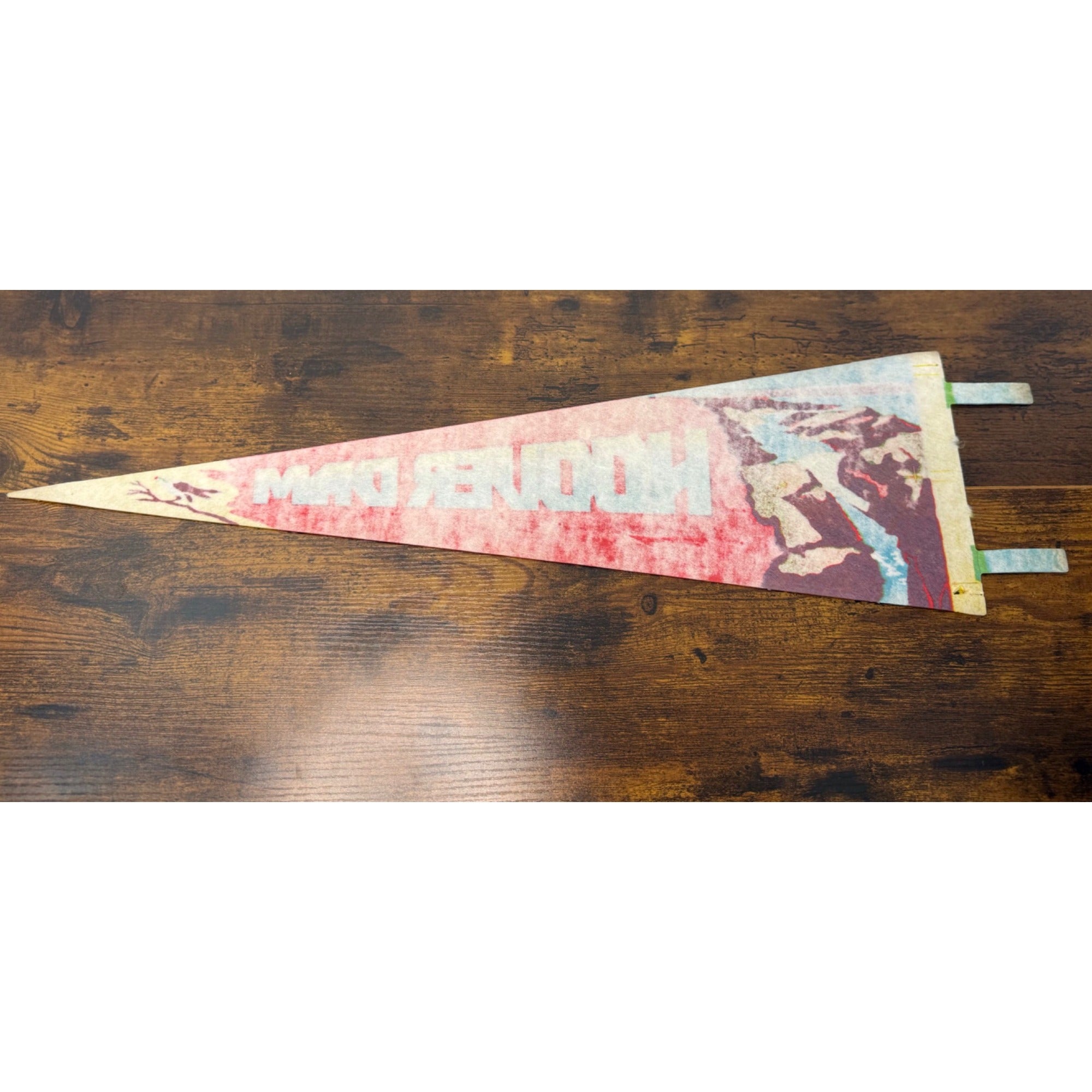 Vintage Hoover Dam Souvenir Pennant Featuring Scenic Artwork 25 inches