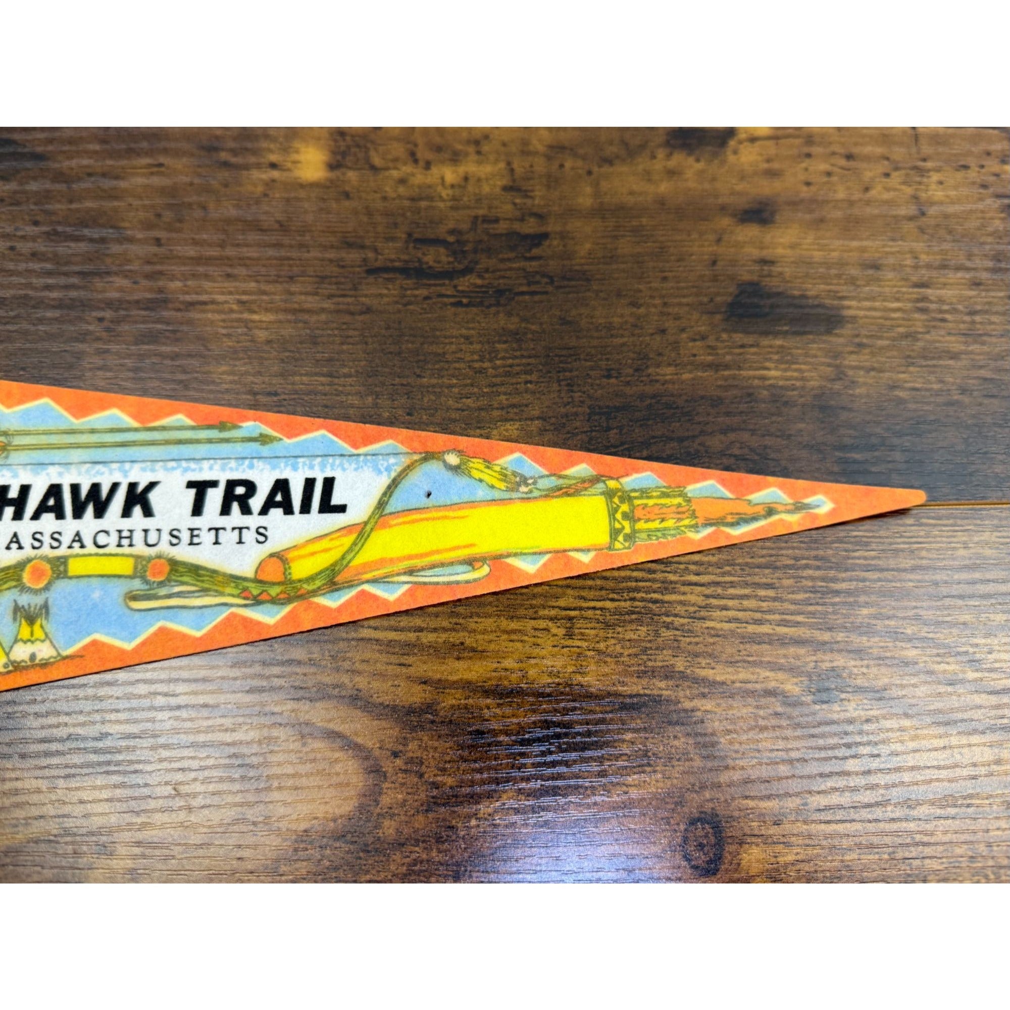 Vintage Mohawk Trail Massachusetts Souvenir Pennant 14.5 inches