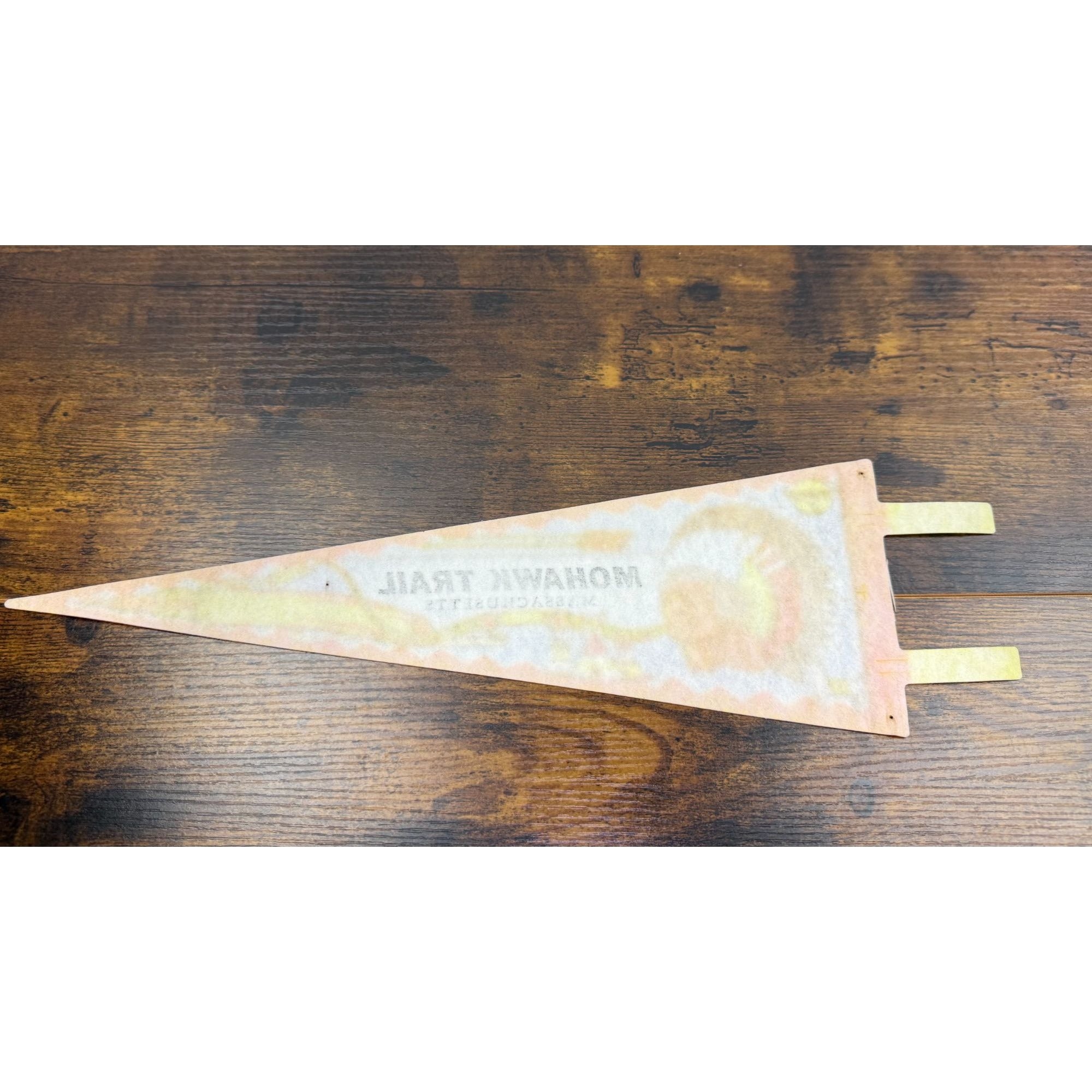 Vintage Mohawk Trail Massachusetts Souvenir Pennant 14.5 inches