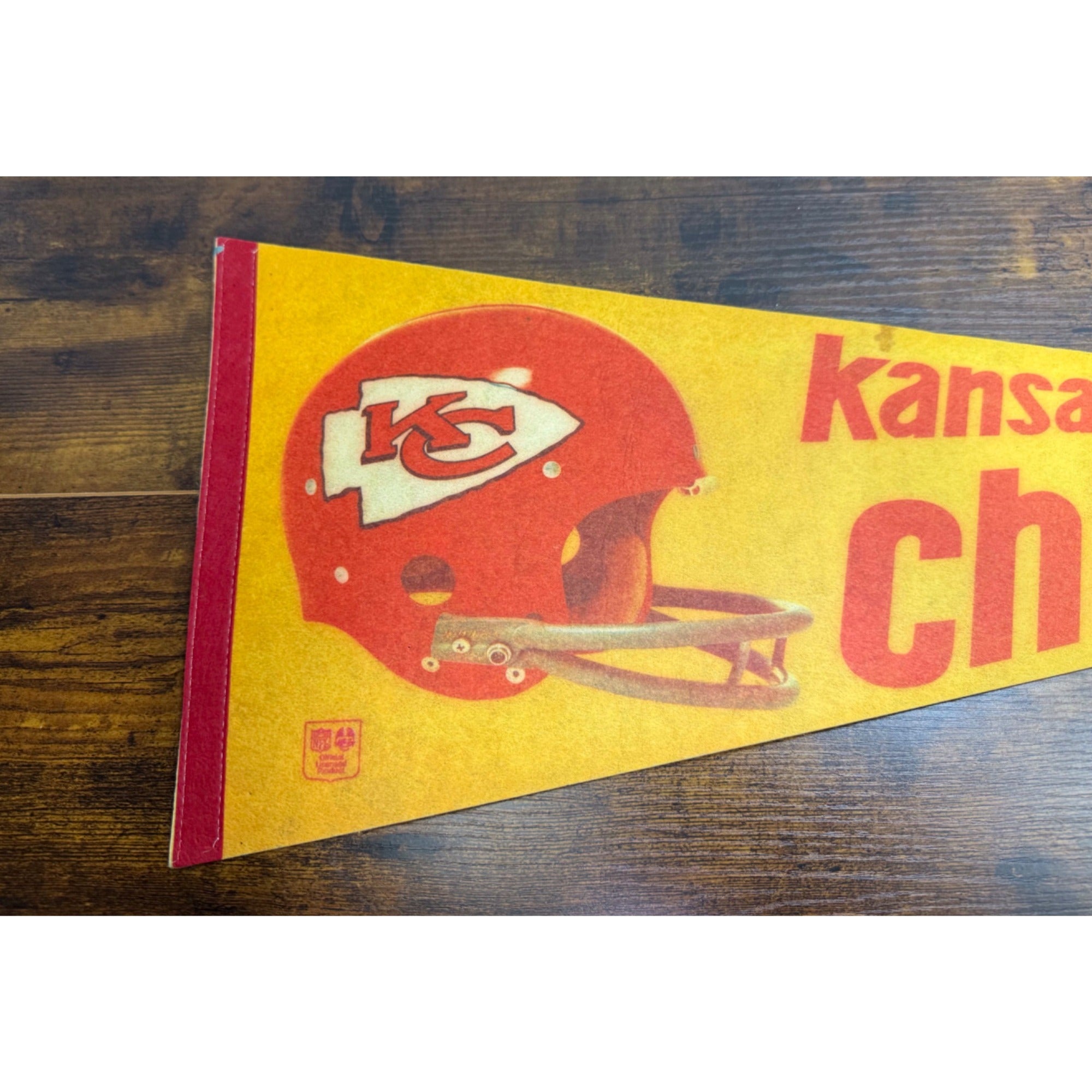 Vintage Kansas City Chiefs Pennant Felt Flag NFL Memorabilia 30 inches