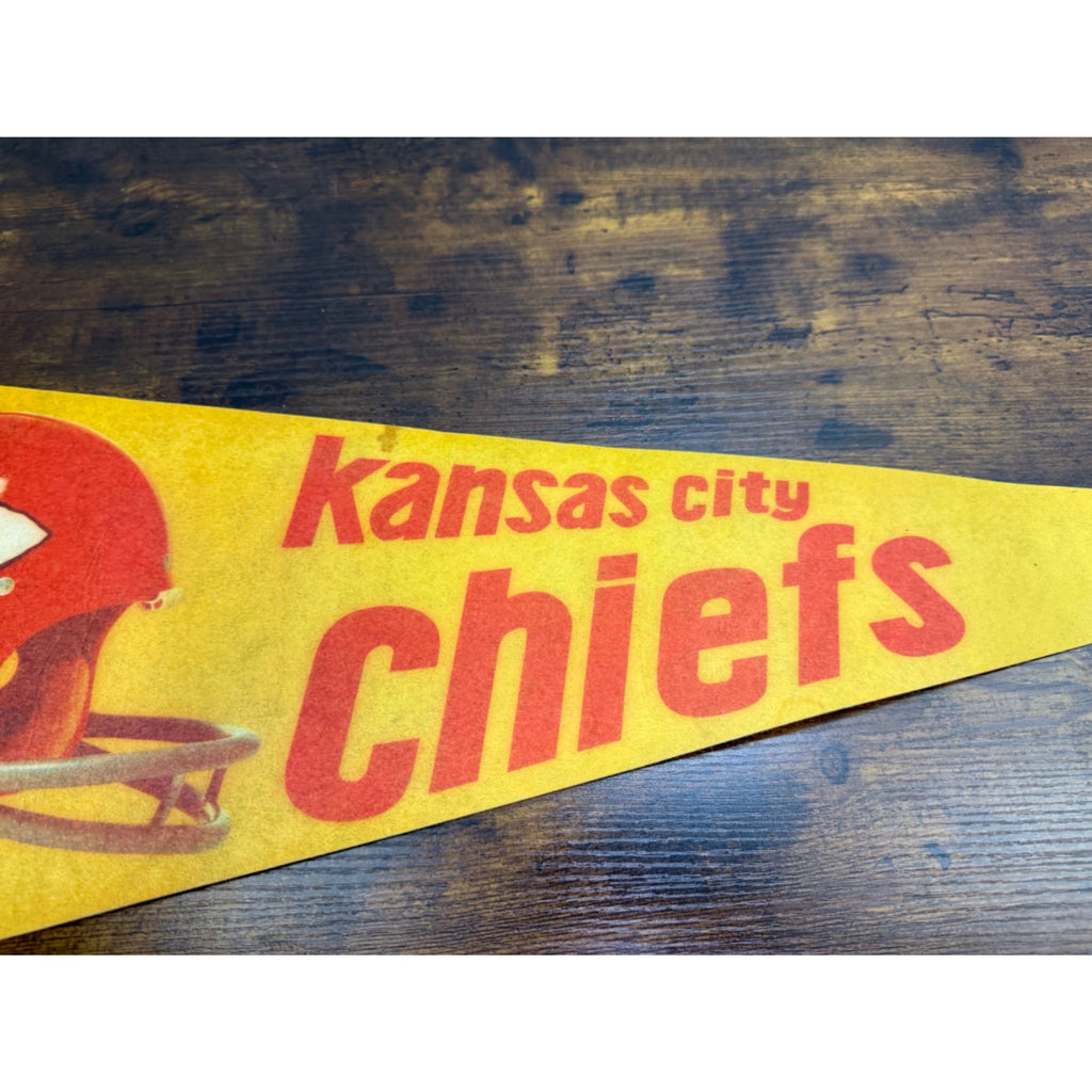 Vintage Kansas City Chiefs Pennant Felt Flag NFL Memorabilia 30 inches
