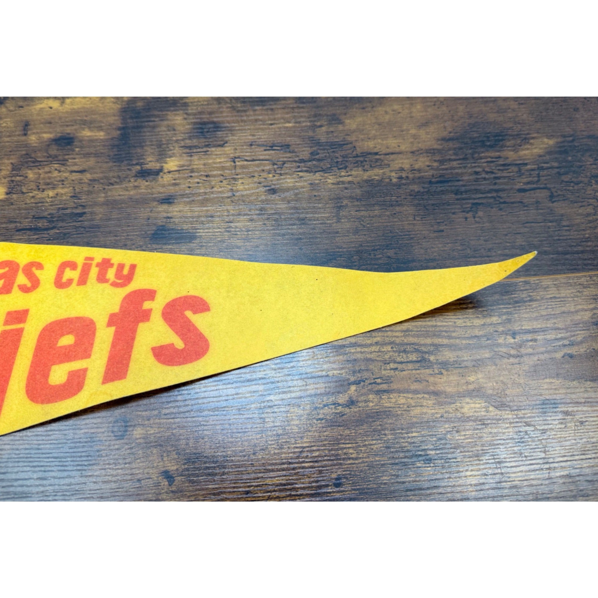 Vintage Kansas City Chiefs Pennant Felt Flag NFL Memorabilia 30 inches