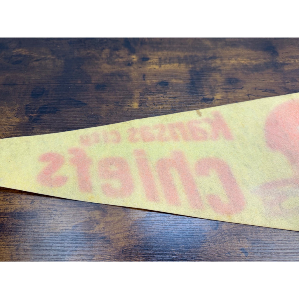 Vintage Kansas City Chiefs Pennant Felt Flag NFL Memorabilia 30 inches