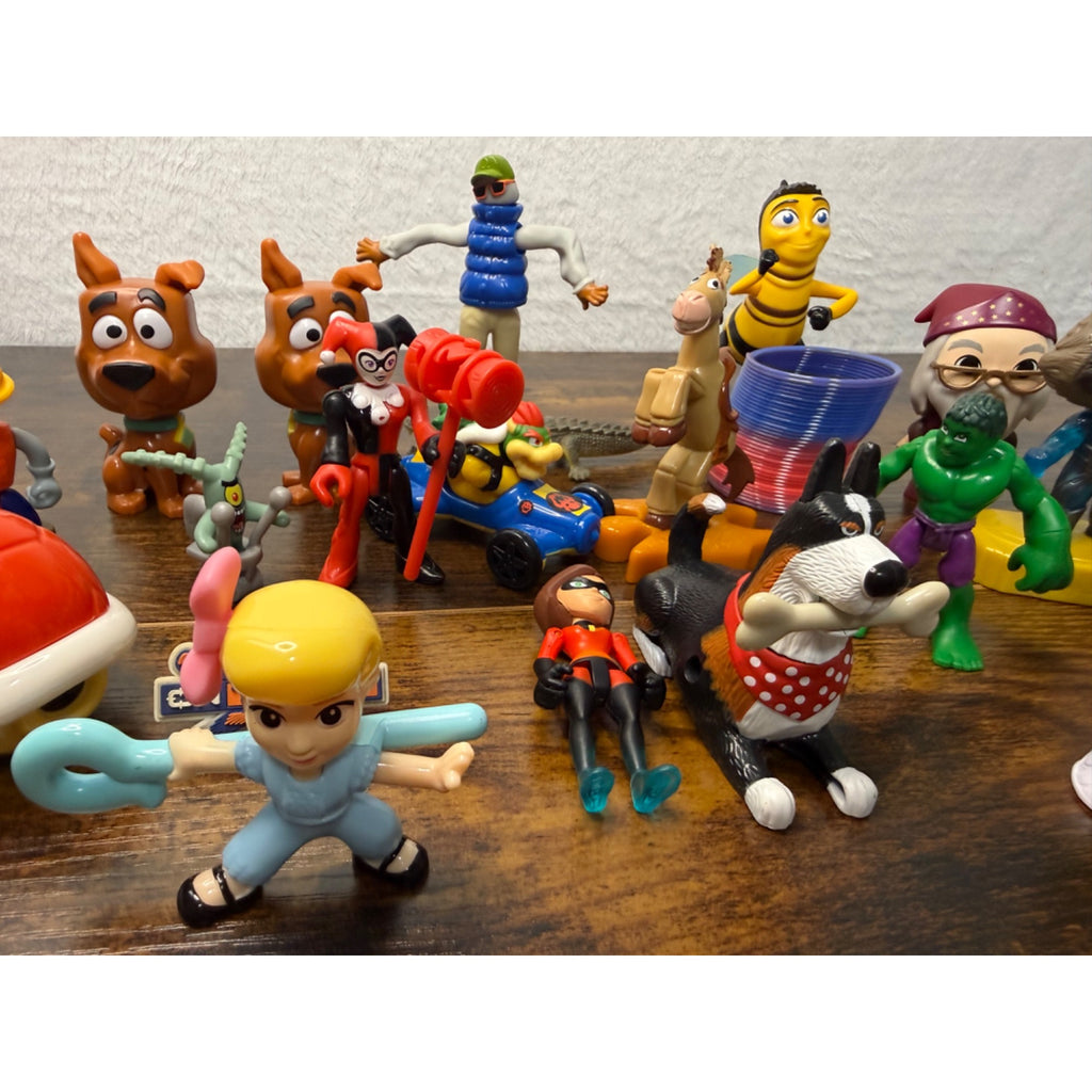 Mixed Lot Of Cartoon & Movie Character Figurines Toys And Accessories