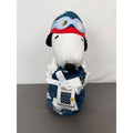 Peanuts Snoopy Character Pillow & Throw Set - Super Soft Plush Design Navy Blue Blanket With Aviator Snoopy Gift Tag