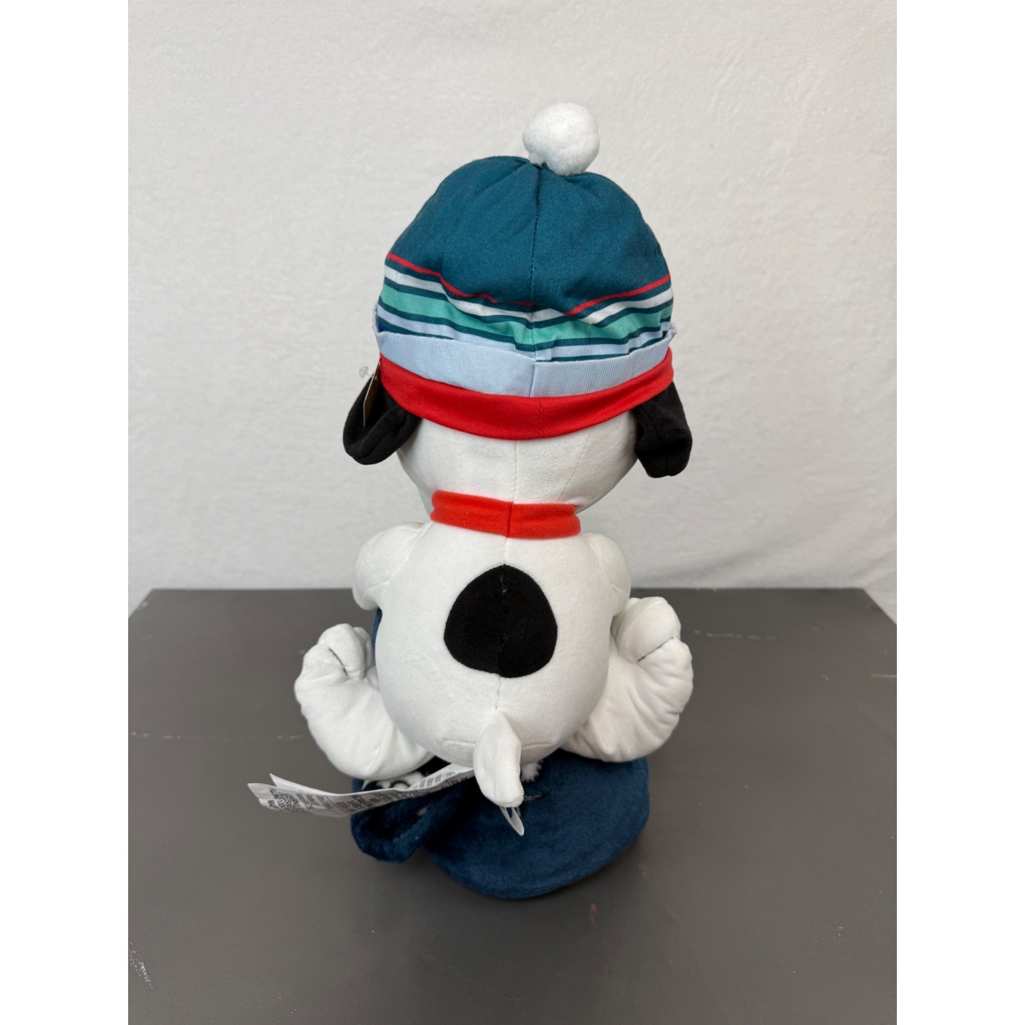 Peanuts Snoopy Character Pillow & Throw Set - Super Soft Plush Design Navy Blue Blanket With Aviator Snoopy Gift Tag
