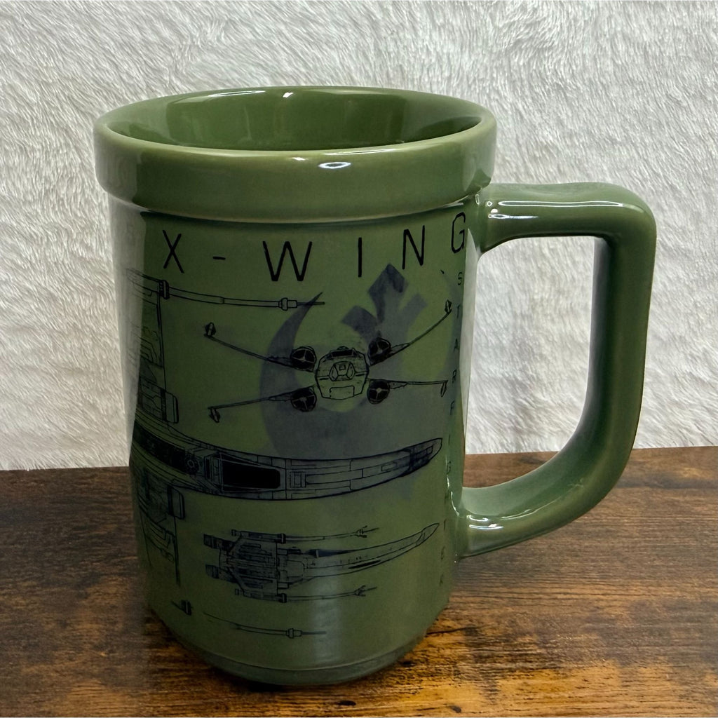 Star Wars T-65 X-Wing Starfighter Ceramic Mug Green Design 14 oz