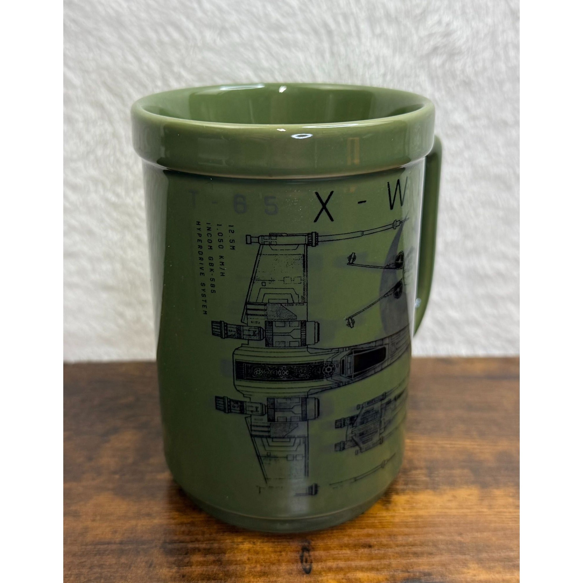 Star Wars T-65 X-Wing Starfighter Ceramic Mug Green Design 14 oz