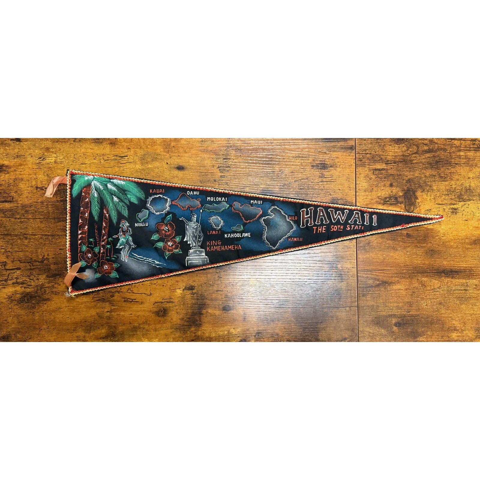 Vintage Hawaii The 50th State pennant