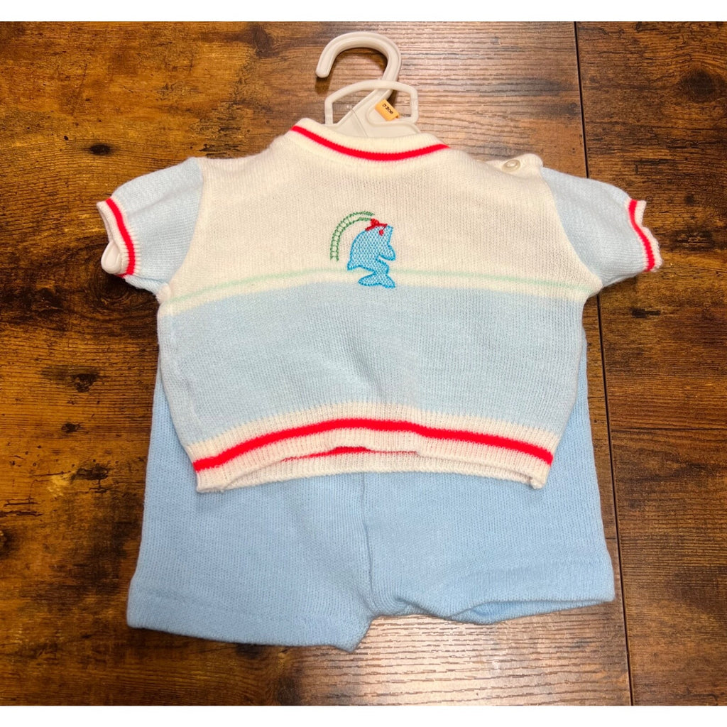 Vintage Glo-Knit 2 piece sweater set size 0/5 months Made in Japan
