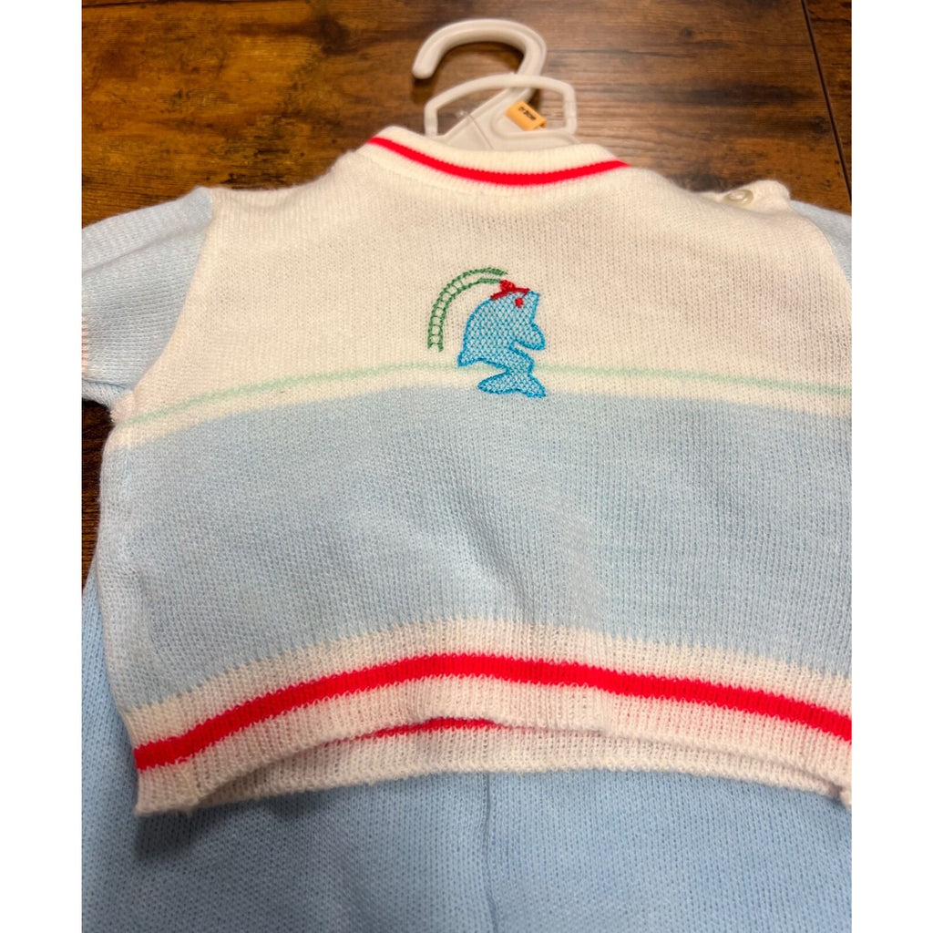 Vintage Glo-Knit 2 piece sweater set size 0/5 months Made in Japan