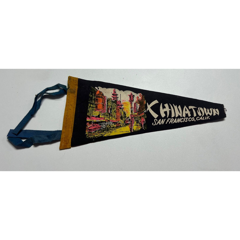 Vintage Chinatown, San Francisco, California pennant damaged