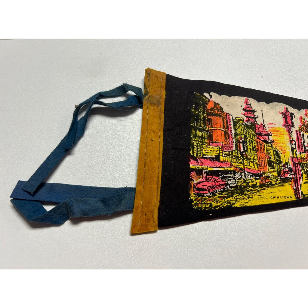 Vintage Chinatown, San Francisco, California pennant damaged
