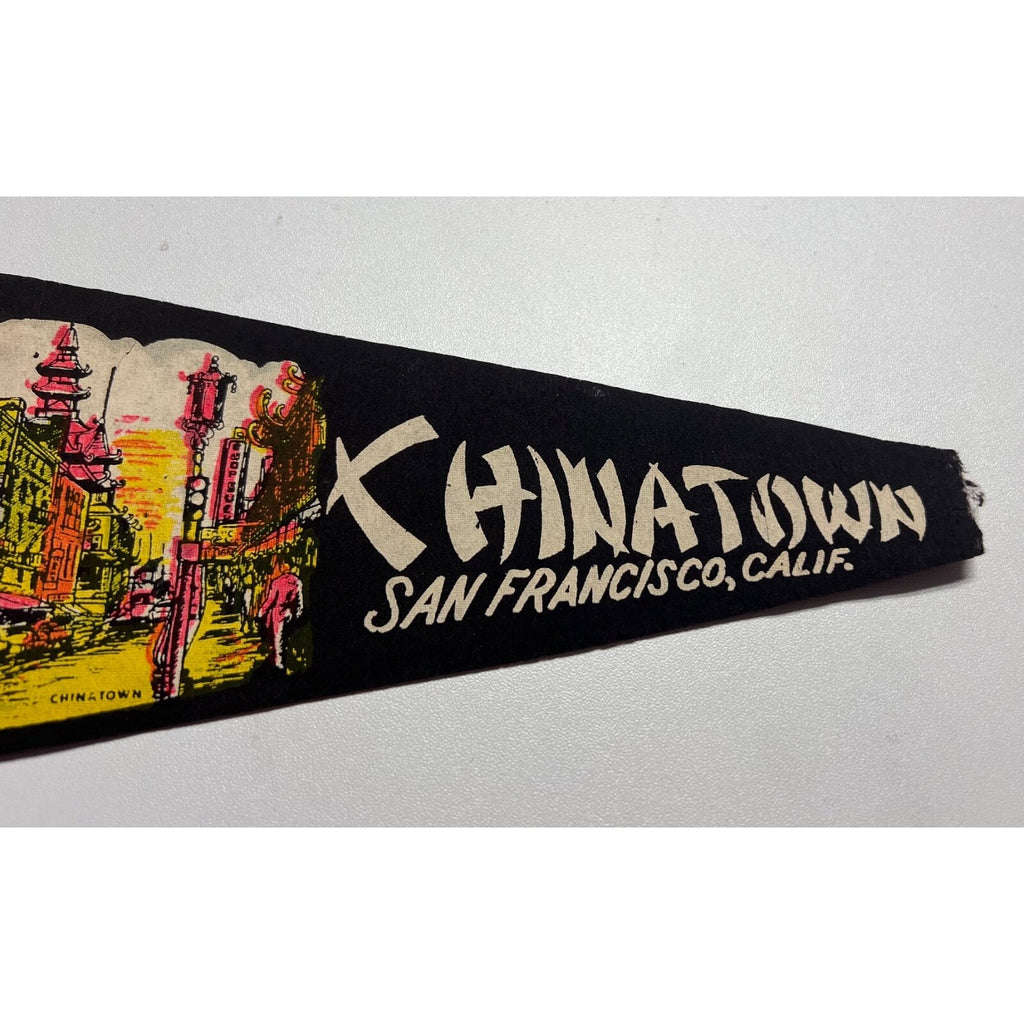 Vintage Chinatown, San Francisco, California pennant damaged