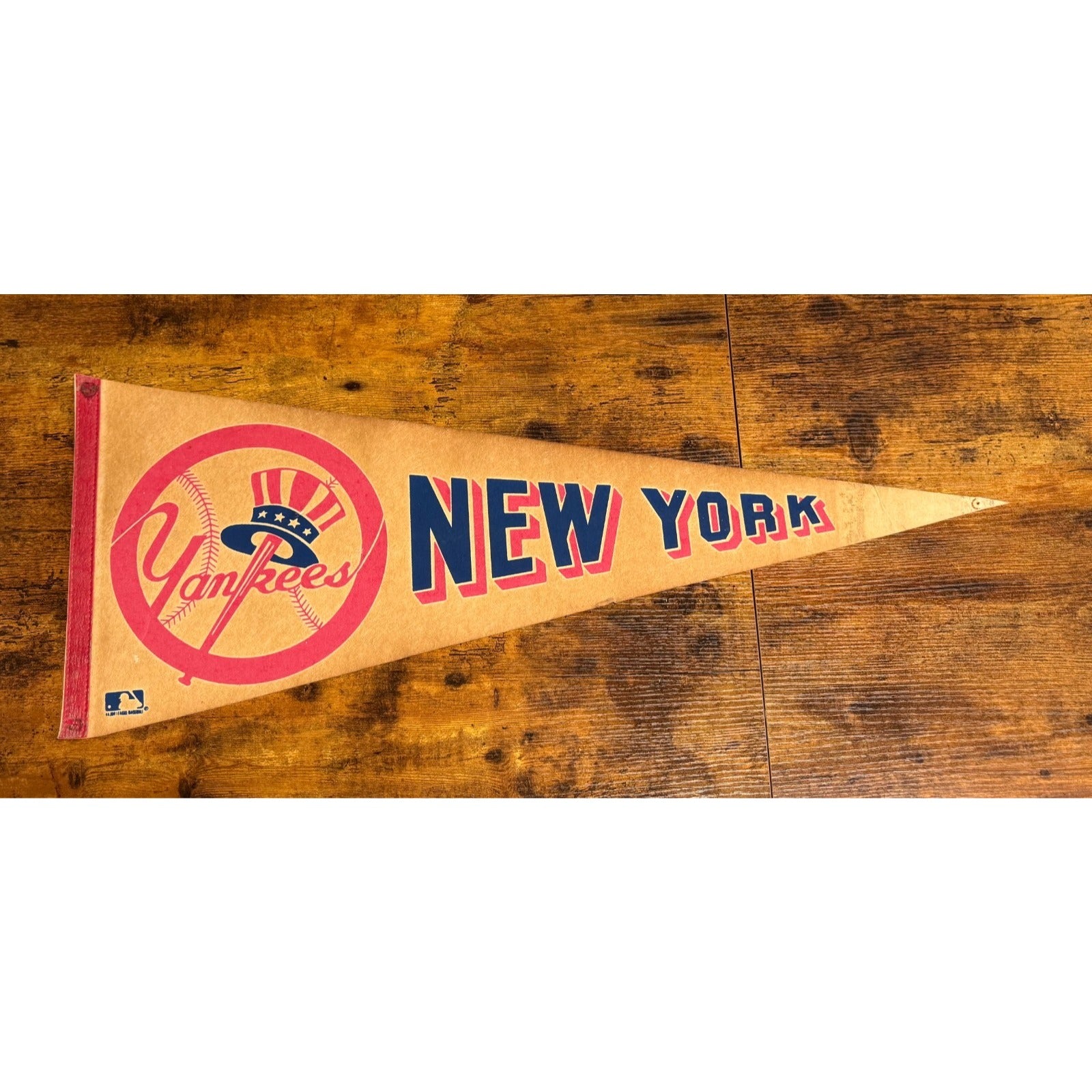 Vintage MLB New York Yankees pennant aged