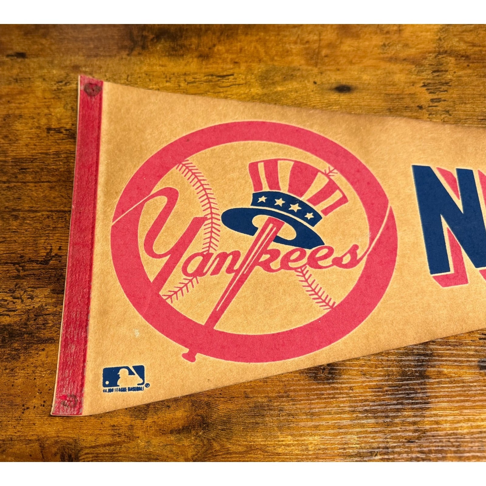 Vintage MLB New York Yankees pennant aged