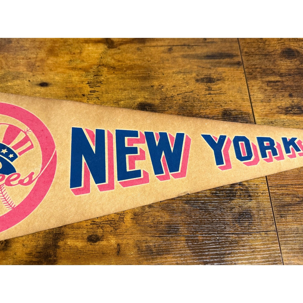 Vintage MLB New York Yankees pennant aged