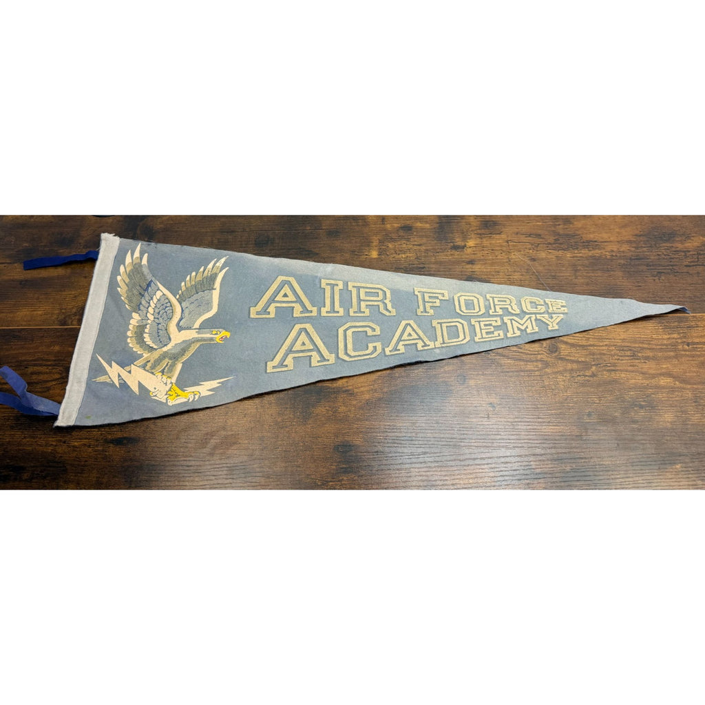 Vintage Air Force Academy Felt Pennant With Eagle & Lightning Bolt Design