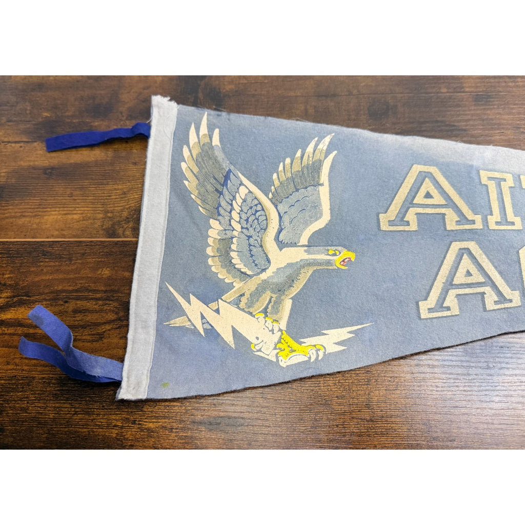 Vintage Air Force Academy Felt Pennant With Eagle & Lightning Bolt Design
