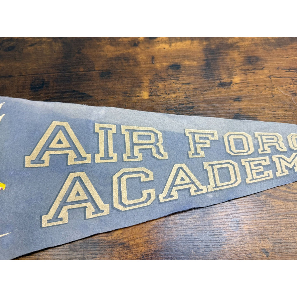 Vintage Air Force Academy Felt Pennant With Eagle & Lightning Bolt Design