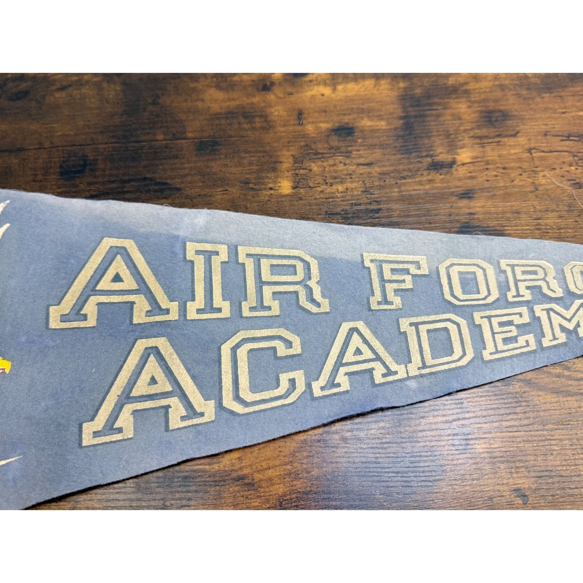 Vintage Air Force Academy Felt Pennant With Eagle & Lightning Bolt Design