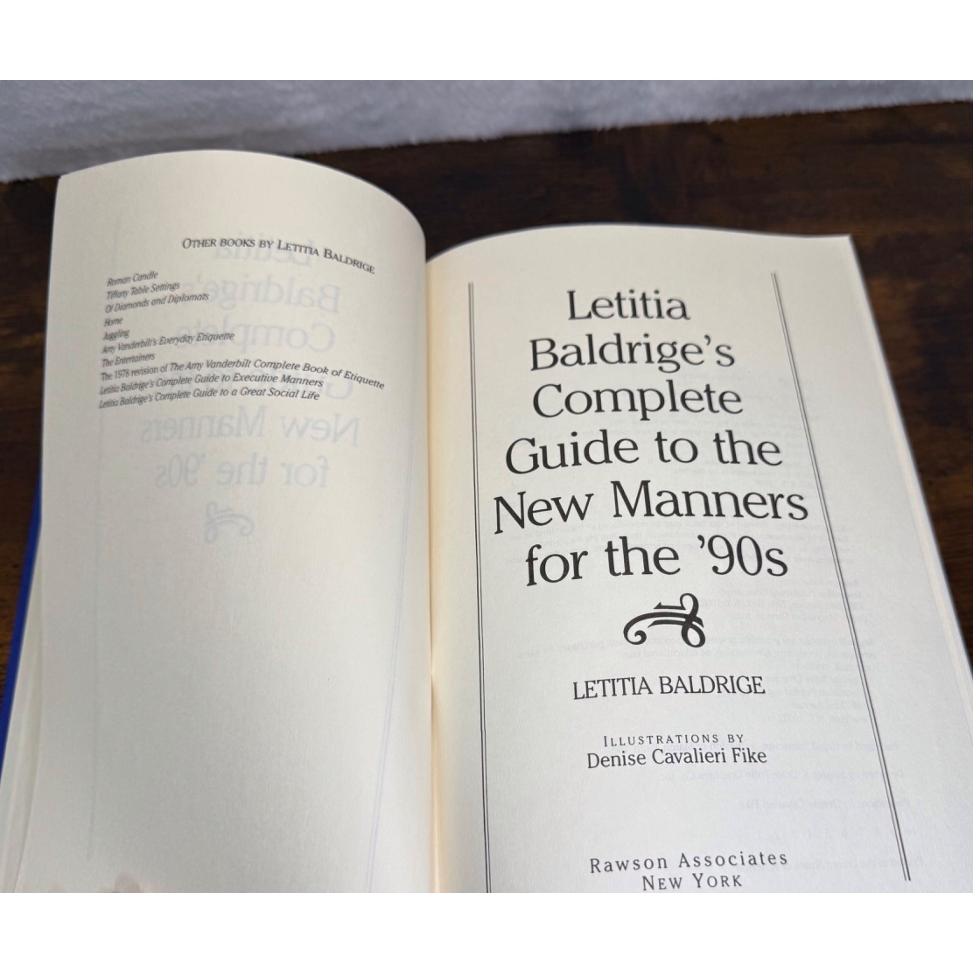 Letitia Baldriges New Manners For The 90s Hardcover Book Red & Blue Binding 1990