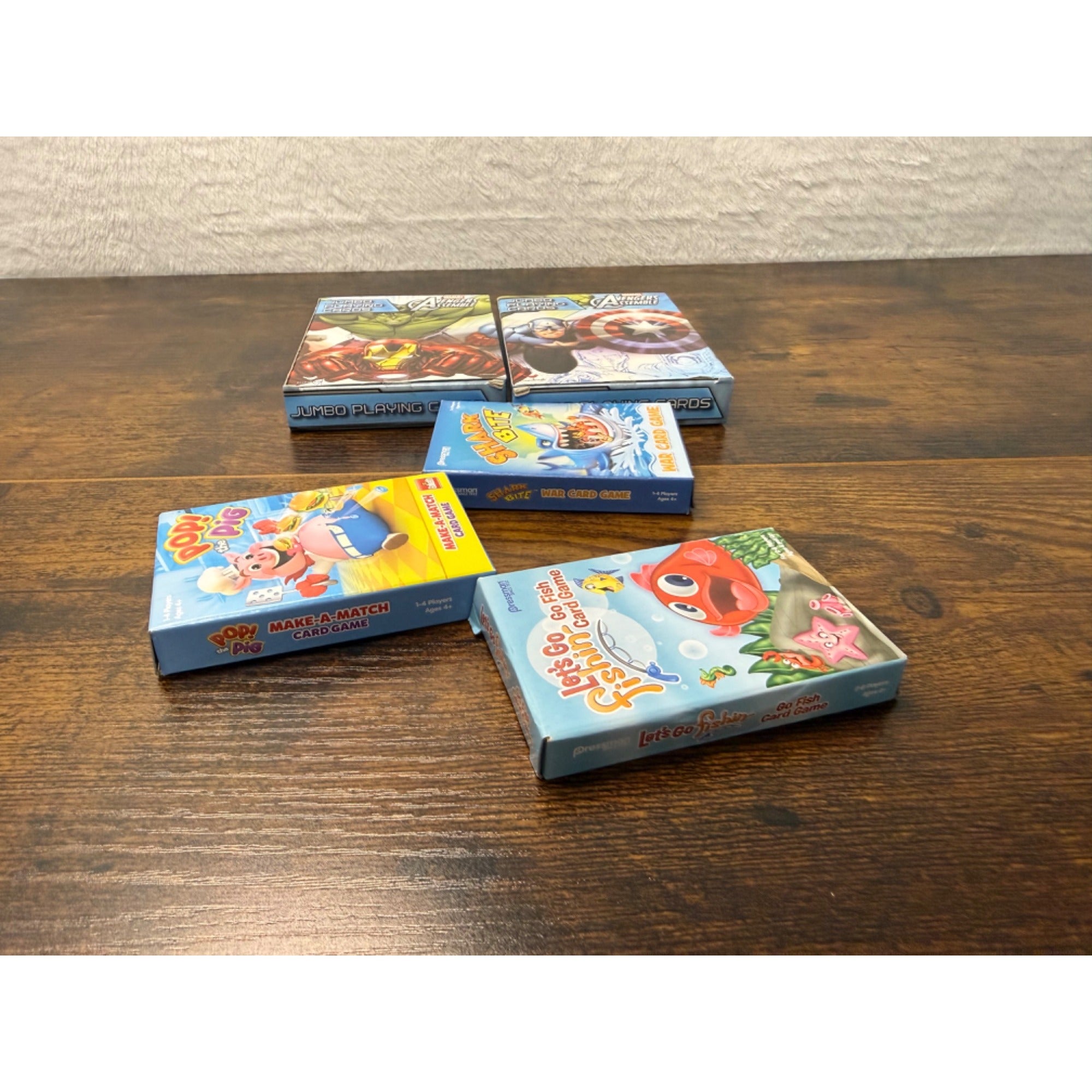 Card Game Set Avengers Jumbo Playing Cards Lets Go Fishin Pop The Pig Shark Bite