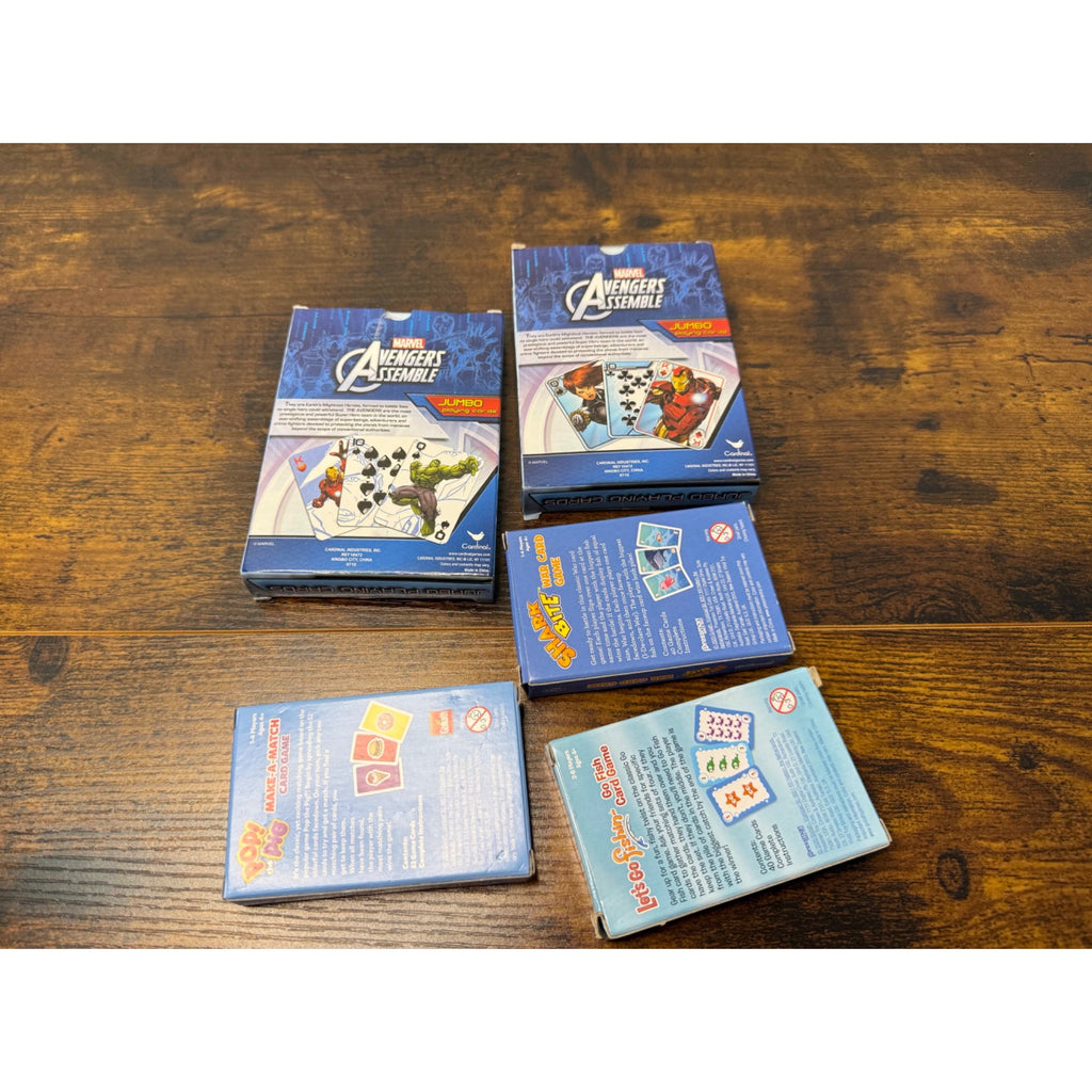 Card Game Set Avengers Jumbo Playing Cards Lets Go Fishin Pop The Pig Shark Bite
