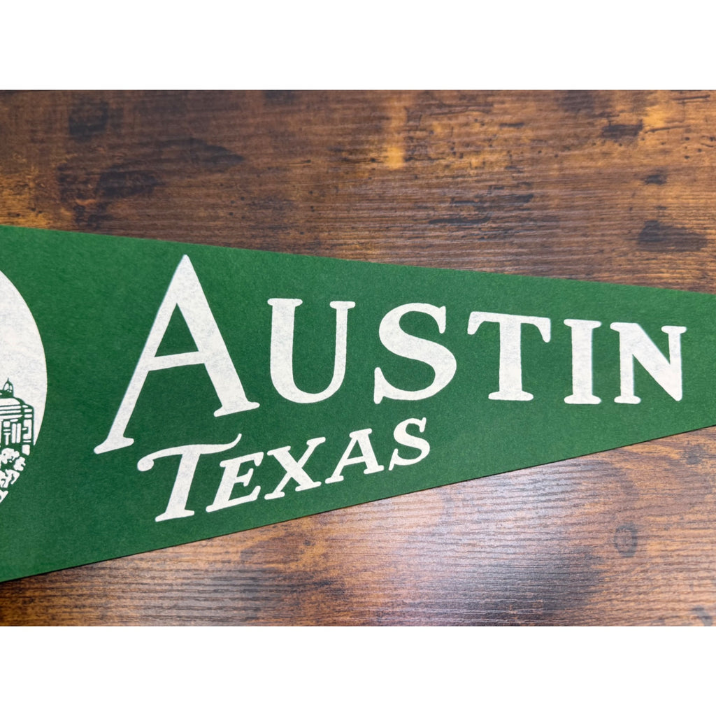 Vintage Austin Texas Felt Pennant With Texas State Capitol Design 27.5 inches
