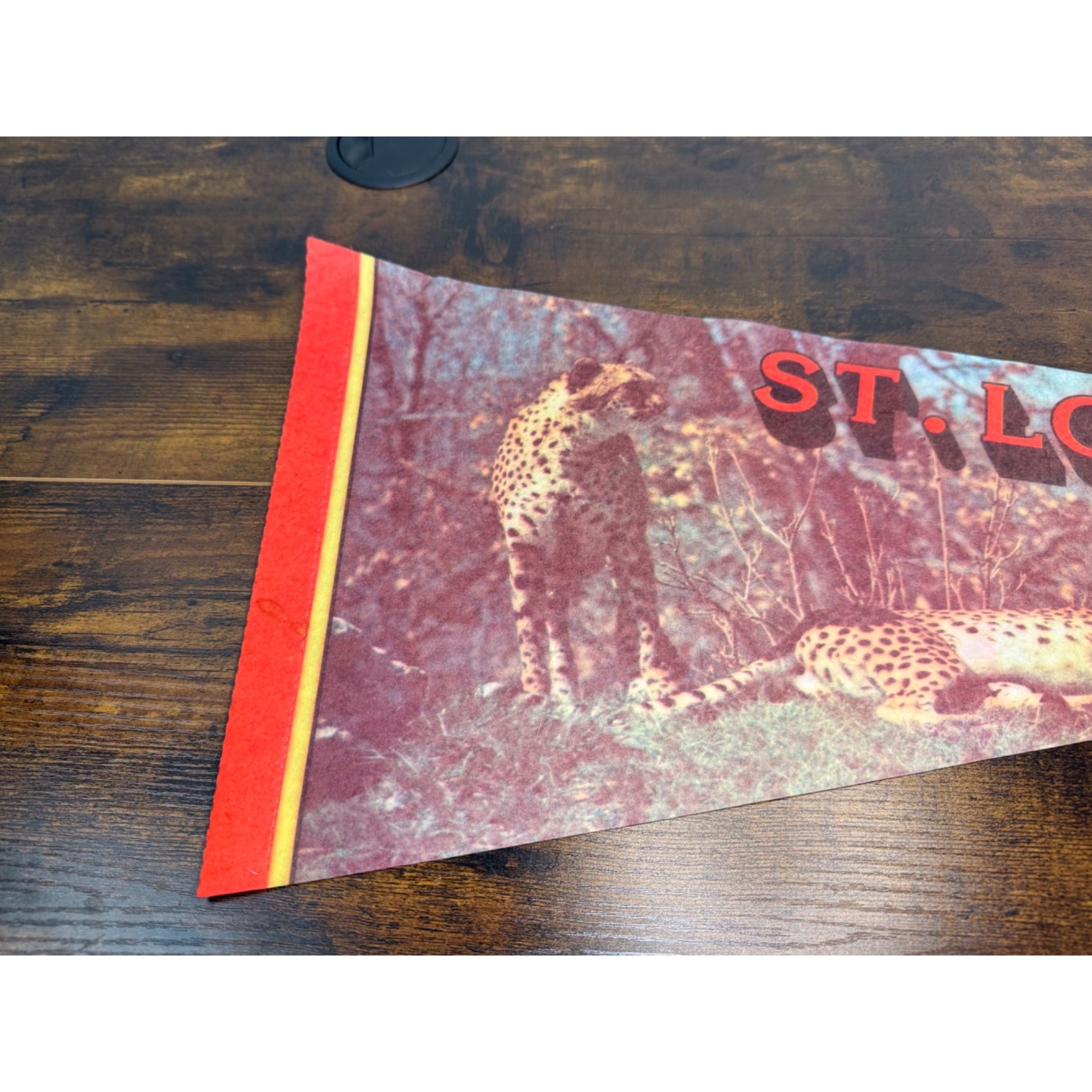 Vintage St. Louis Zoo Pennant With Cheetah Design Felt St. Louis MO Souvenir