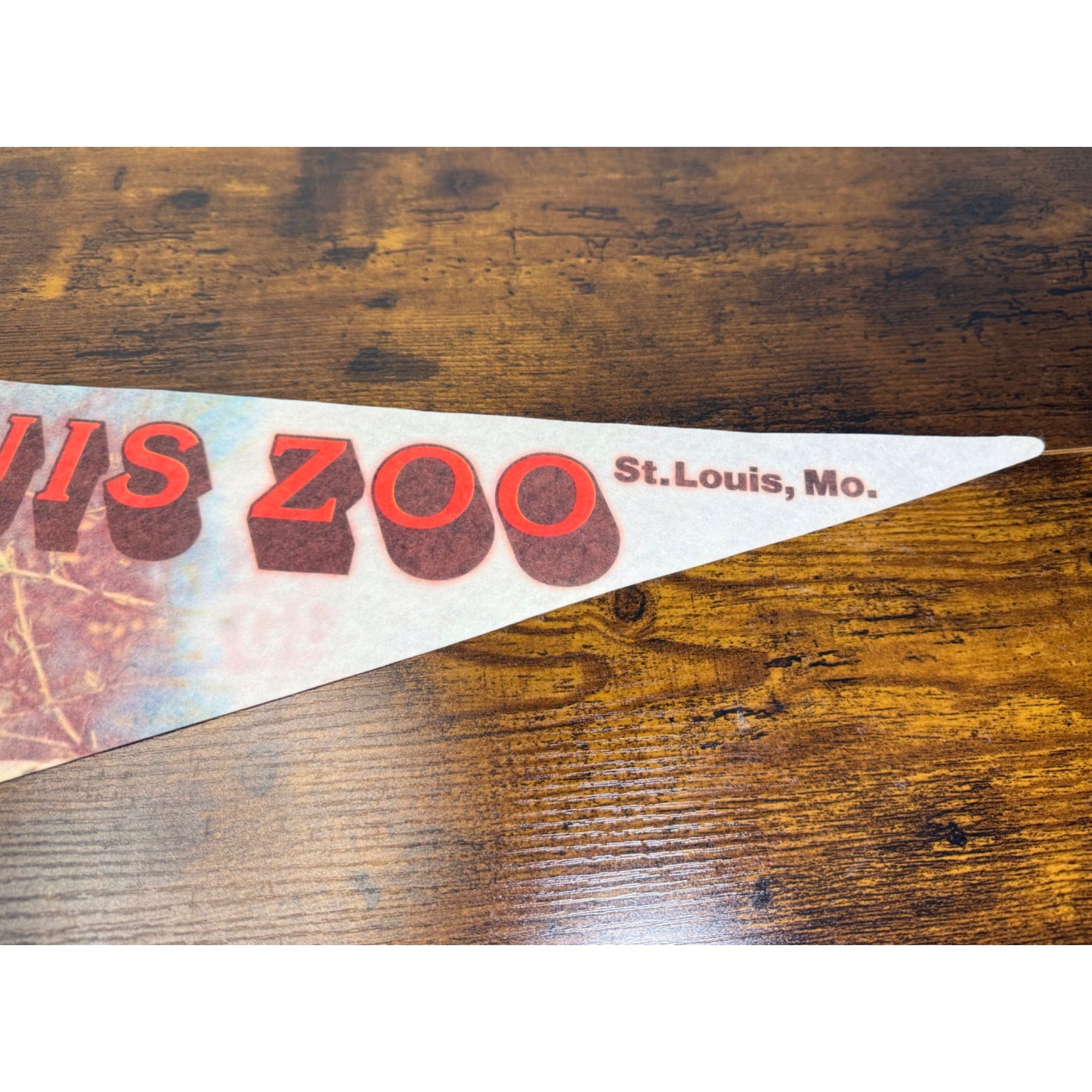 Vintage St. Louis Zoo Pennant With Cheetah Design Felt St. Louis MO Souvenir