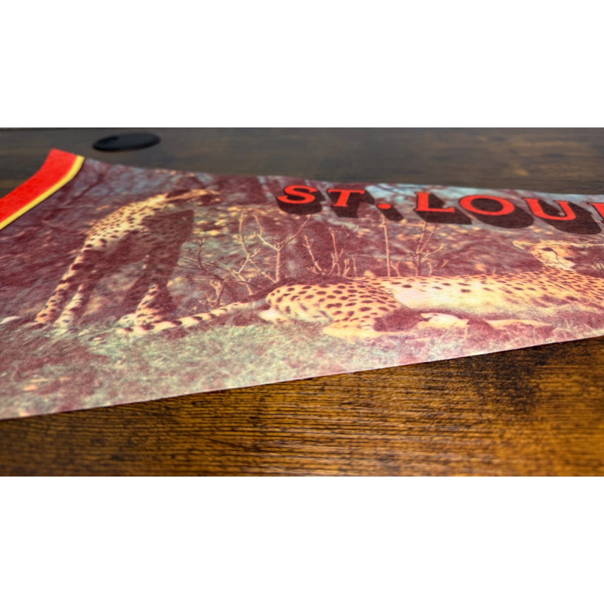 Vintage St. Louis Zoo Pennant With Cheetah Design Felt St. Louis MO Souvenir