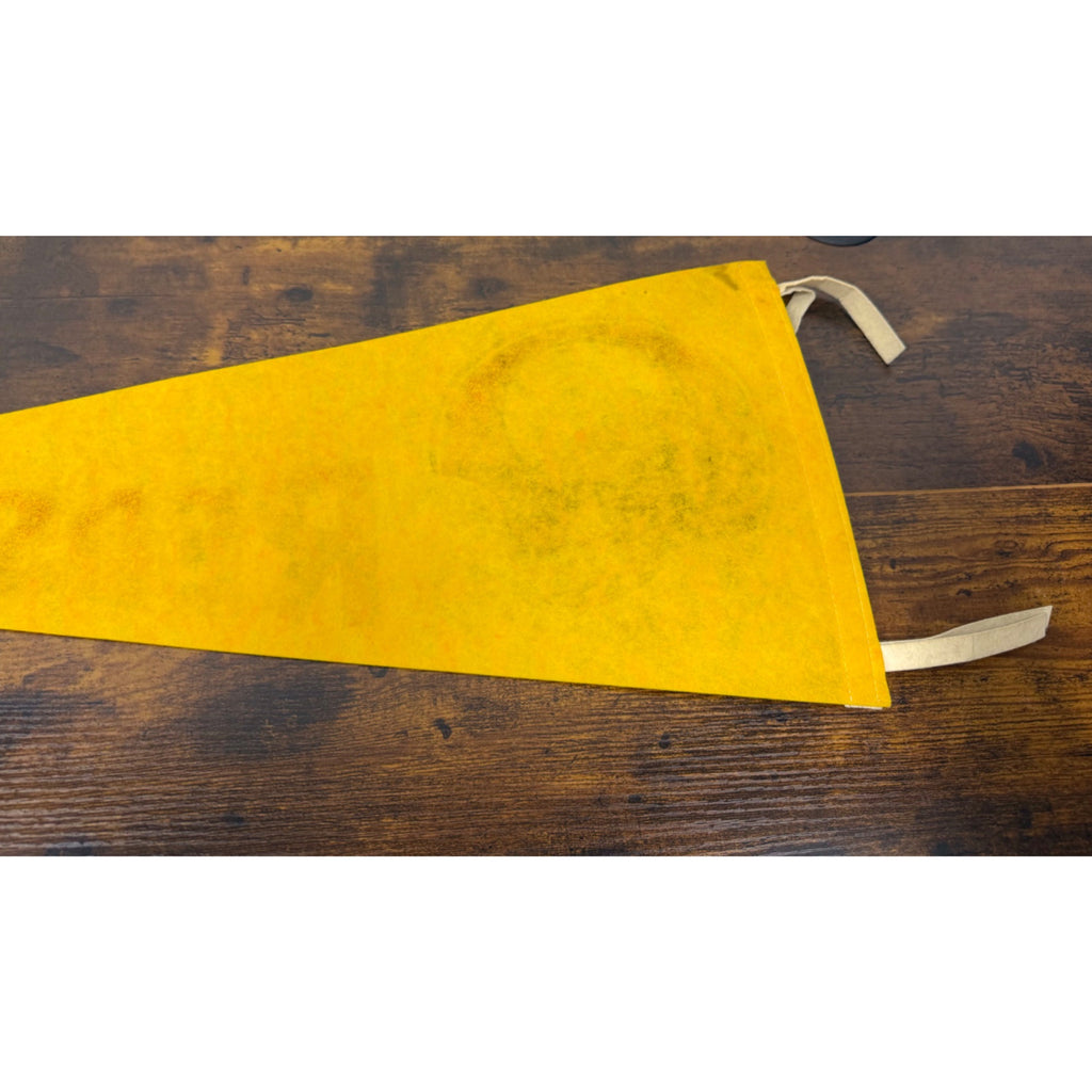 Vintage Washington Redskins NFL Felt Pennant With Helmet Logo - Yellow & Burgundy - Collectible Sports Memorabilia