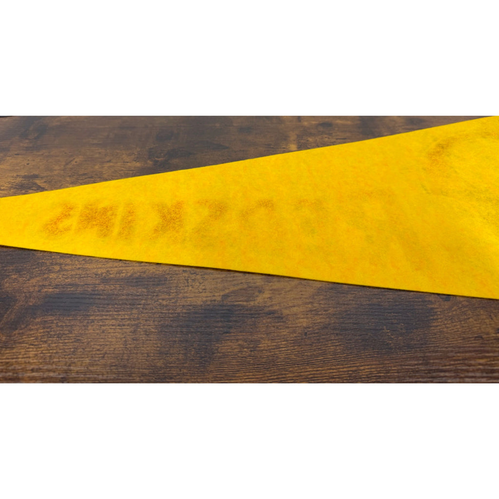 Vintage Washington Redskins NFL Felt Pennant With Helmet Logo - Yellow & Burgundy - Collectible Sports Memorabilia