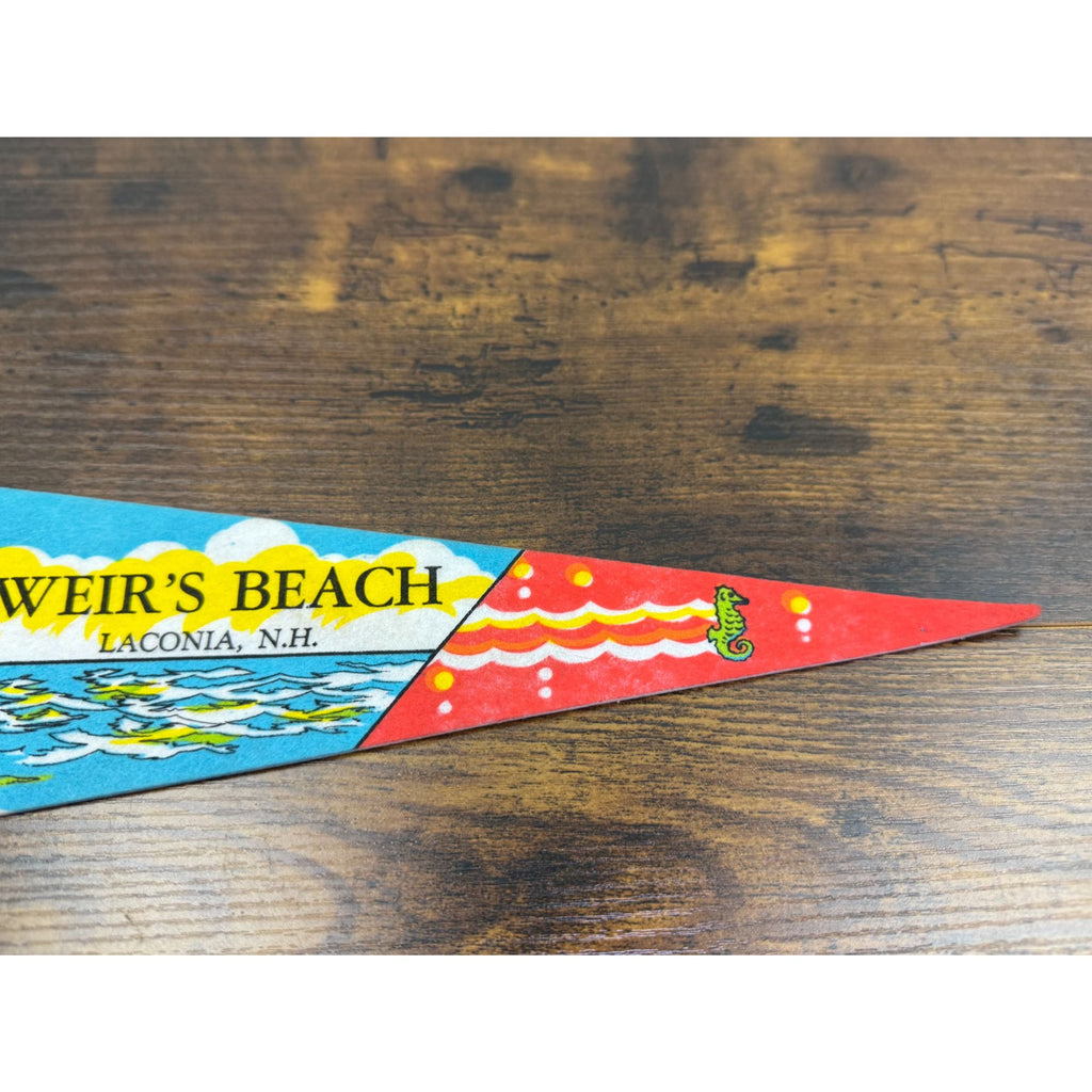 Vintage Weirs Beach Laconia N.H. Souvenir Felt Pennant 14.5 inches