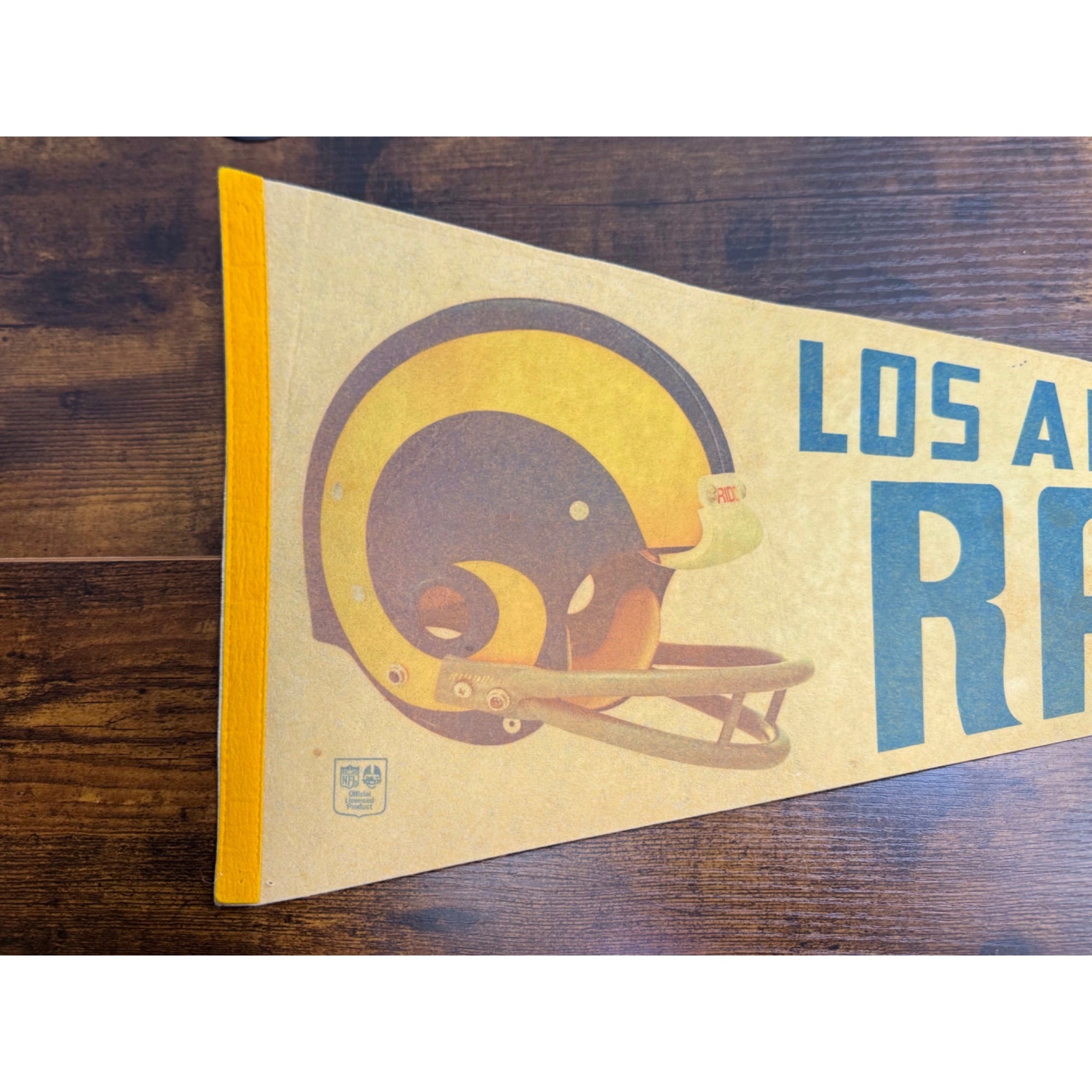 Vintage Los Angeles Rams NFL Pennant With Helmet Graphic 30 inches
