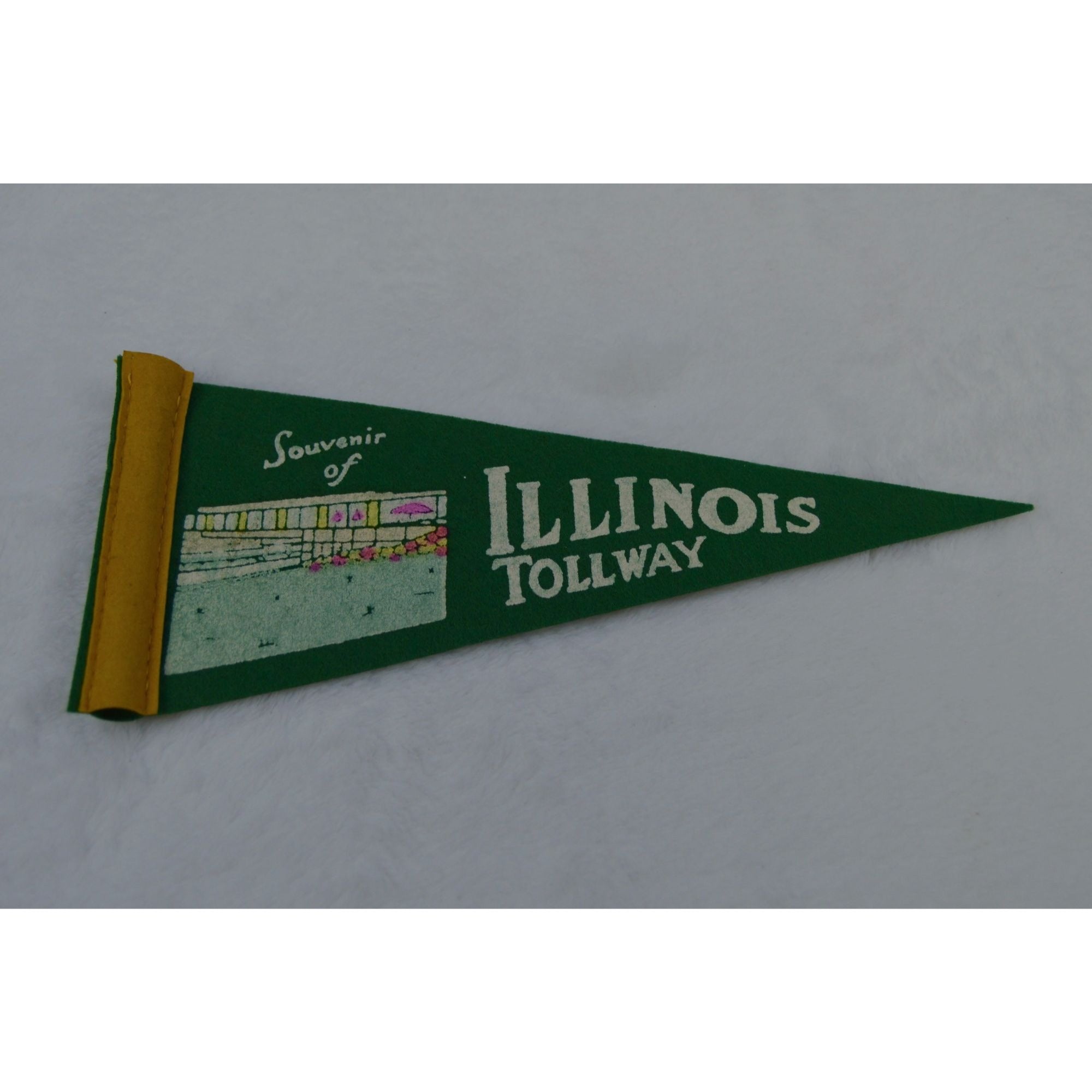 Vintage Souvenir of Illinois Tollway pennant