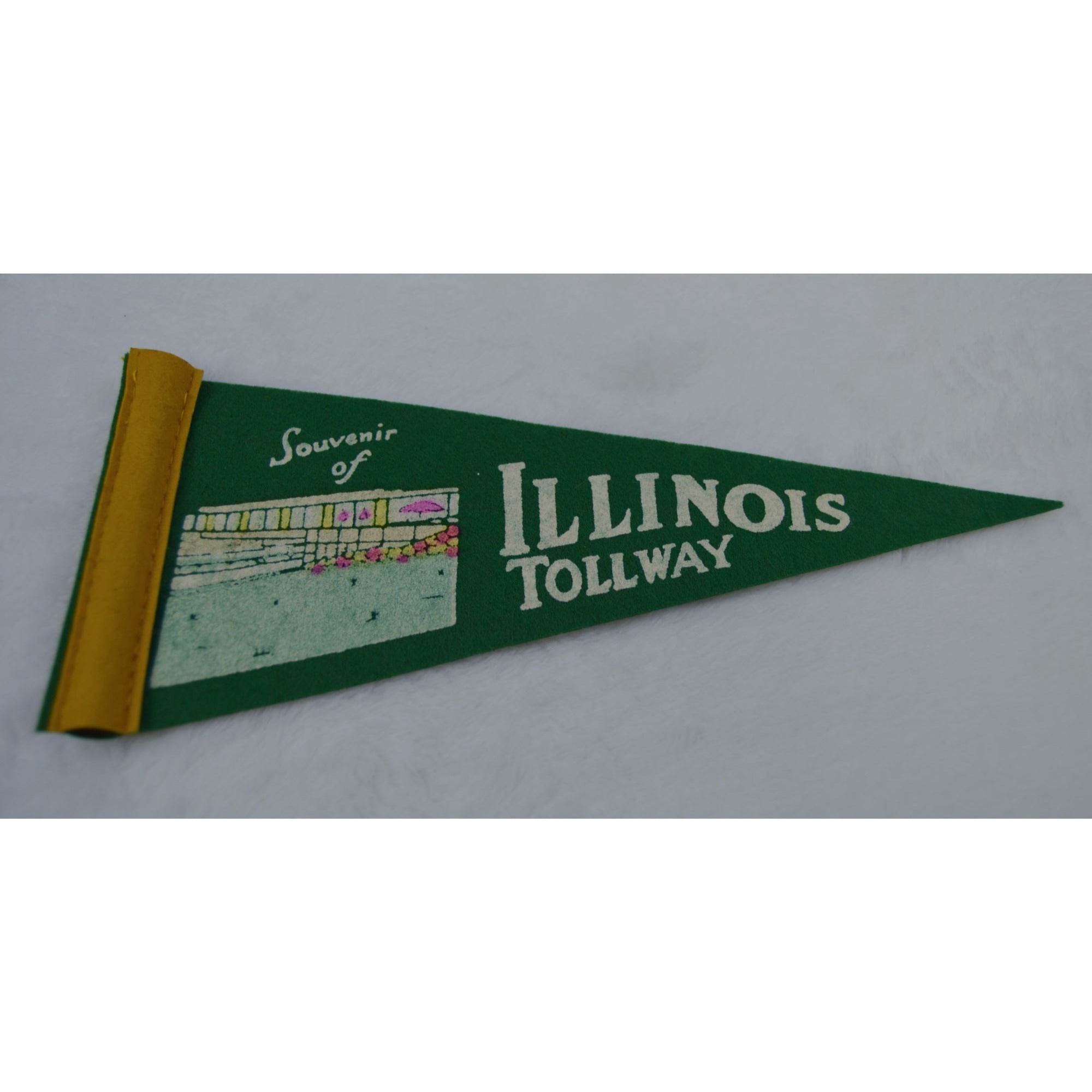 Vintage Souvenir of Illinois Tollway pennant