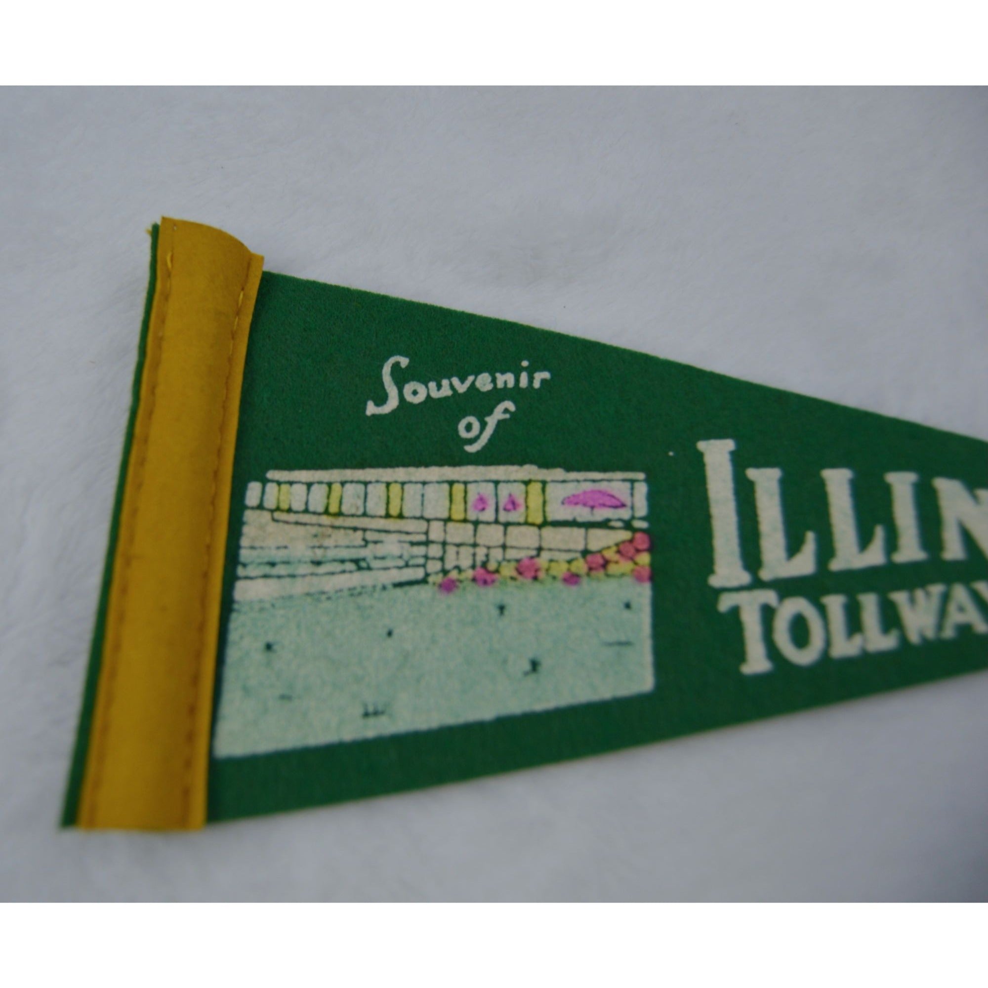 Vintage Souvenir of Illinois Tollway pennant