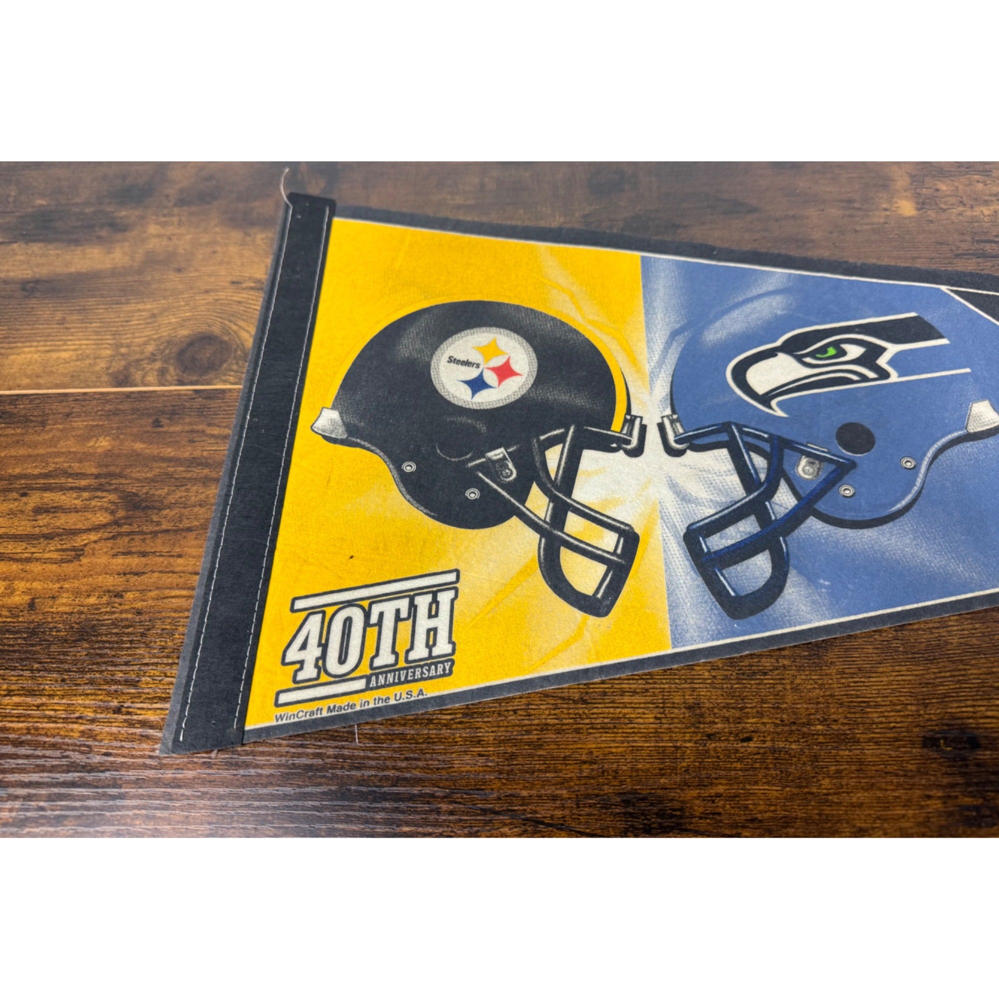 Super Bowl XL Steelers Vs Seahawks Felt Pennant Detroit 02.05.06 NFL 40th Anniversary