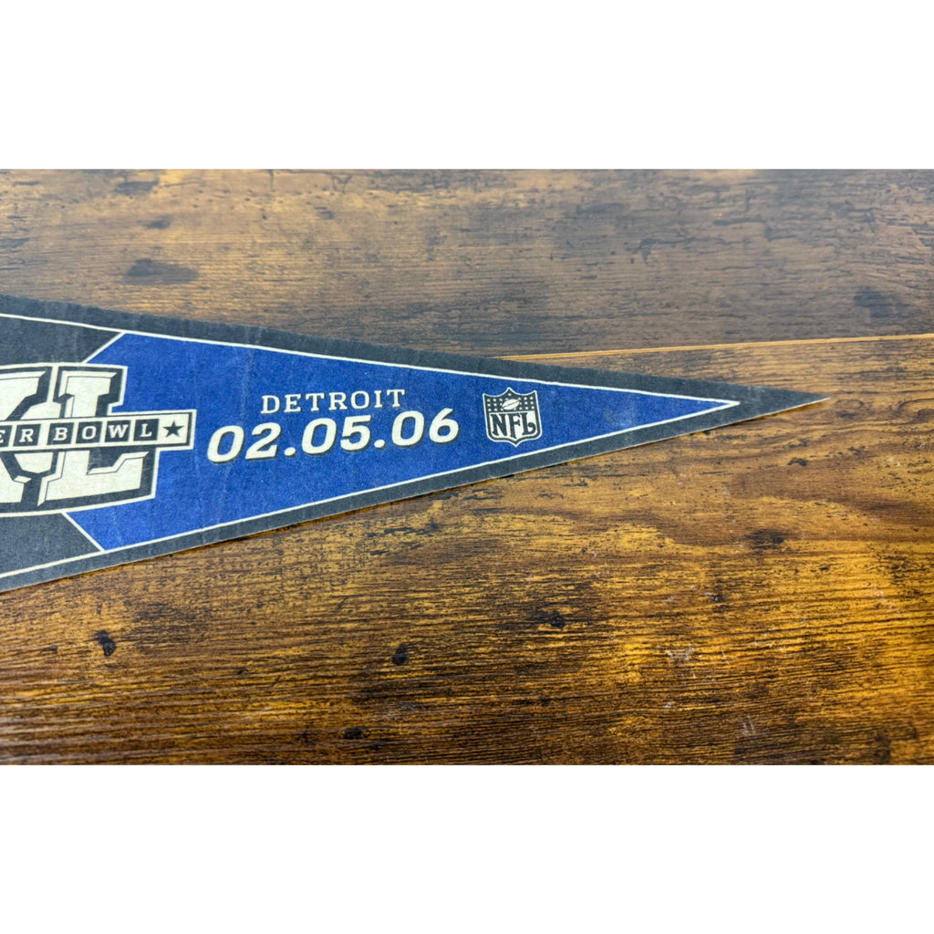 Super Bowl XL Steelers Vs Seahawks Felt Pennant Detroit 02.05.06 NFL 40th Anniversary