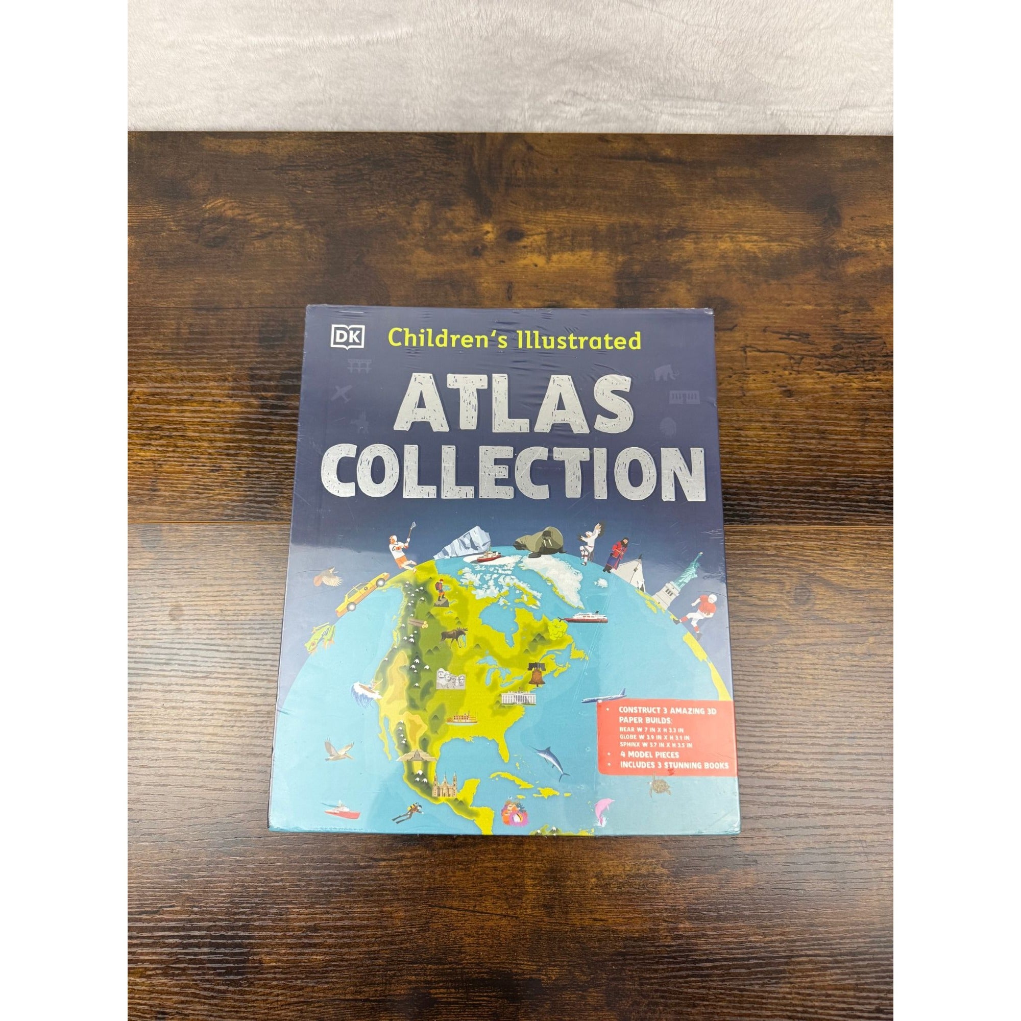Childrens Illustrated Atlas Collection By DK - 3 Books & 3D Paper Builds