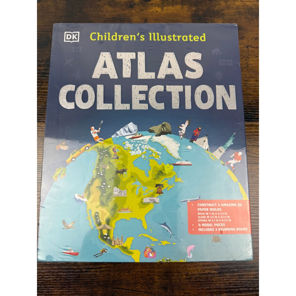 Childrens Illustrated Atlas Collection By DK - 3 Books & 3D Paper Builds
