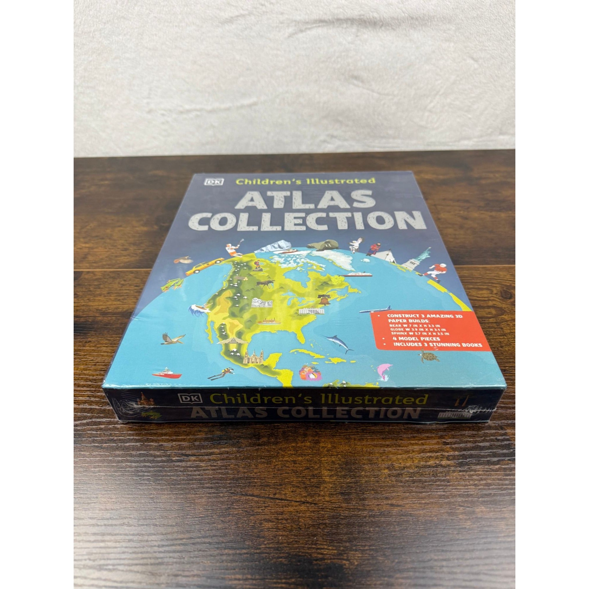 Childrens Illustrated Atlas Collection By DK - 3 Books & 3D Paper Builds