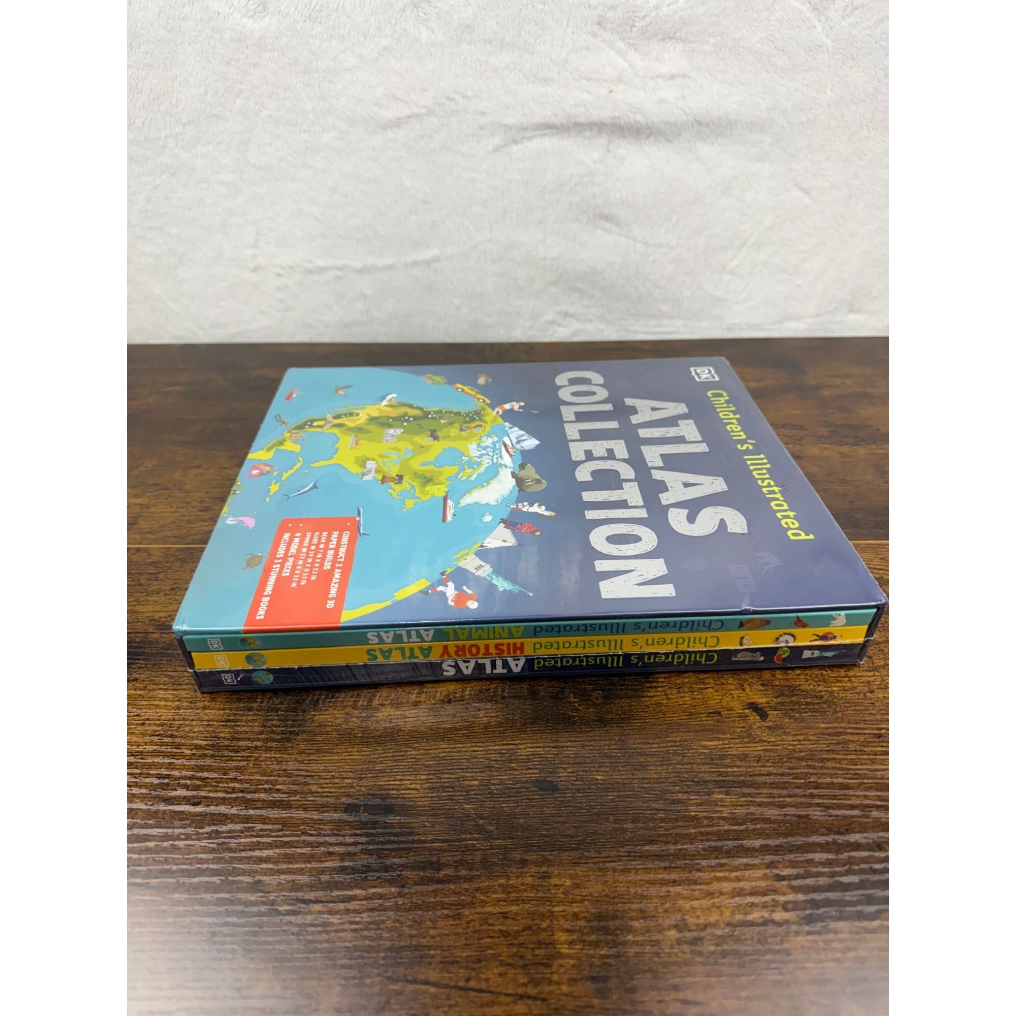 Childrens Illustrated Atlas Collection By DK - 3 Books & 3D Paper Builds
