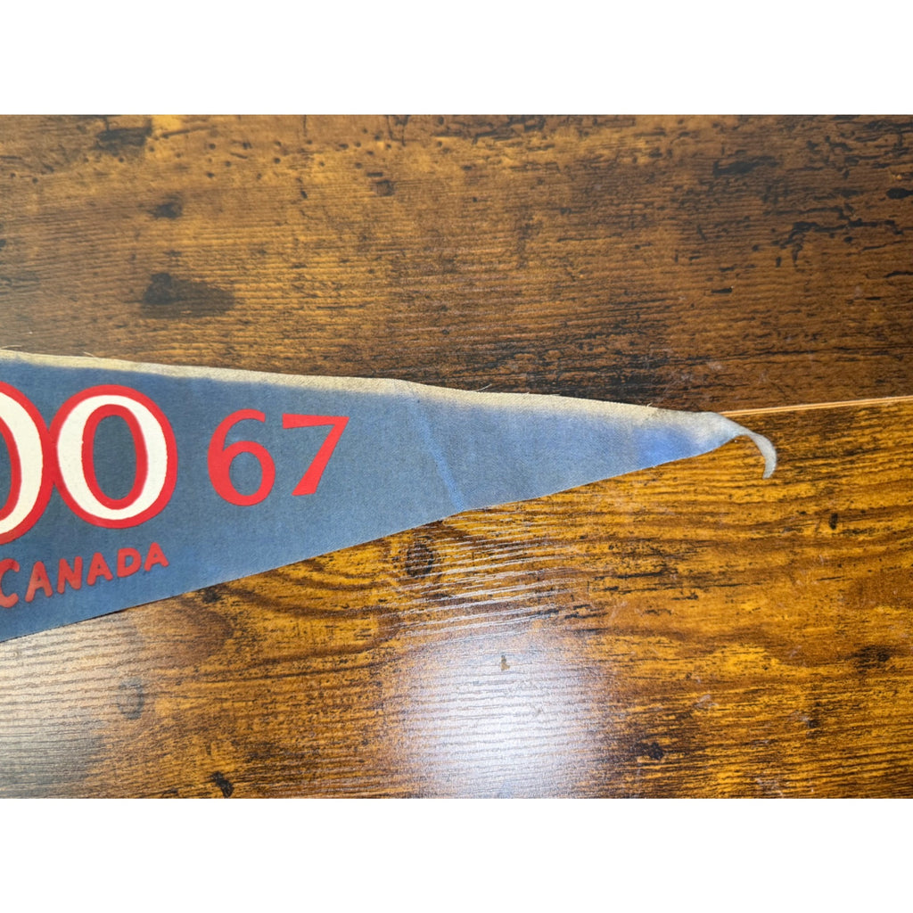 Vintage Expo 67 Montreal Canada Felt Pennant With Pavilion Graphics