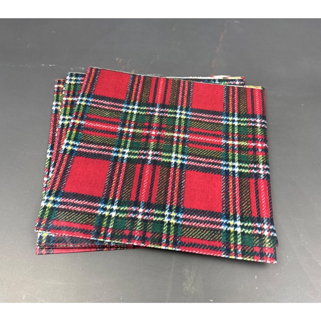 Set Of 7 Vintage Christmas Plaid Christmas wrapping paper