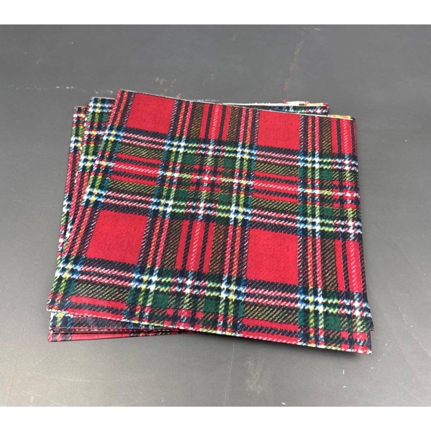 Set Of 7 Vintage Christmas Plaid Christmas wrapping paper
