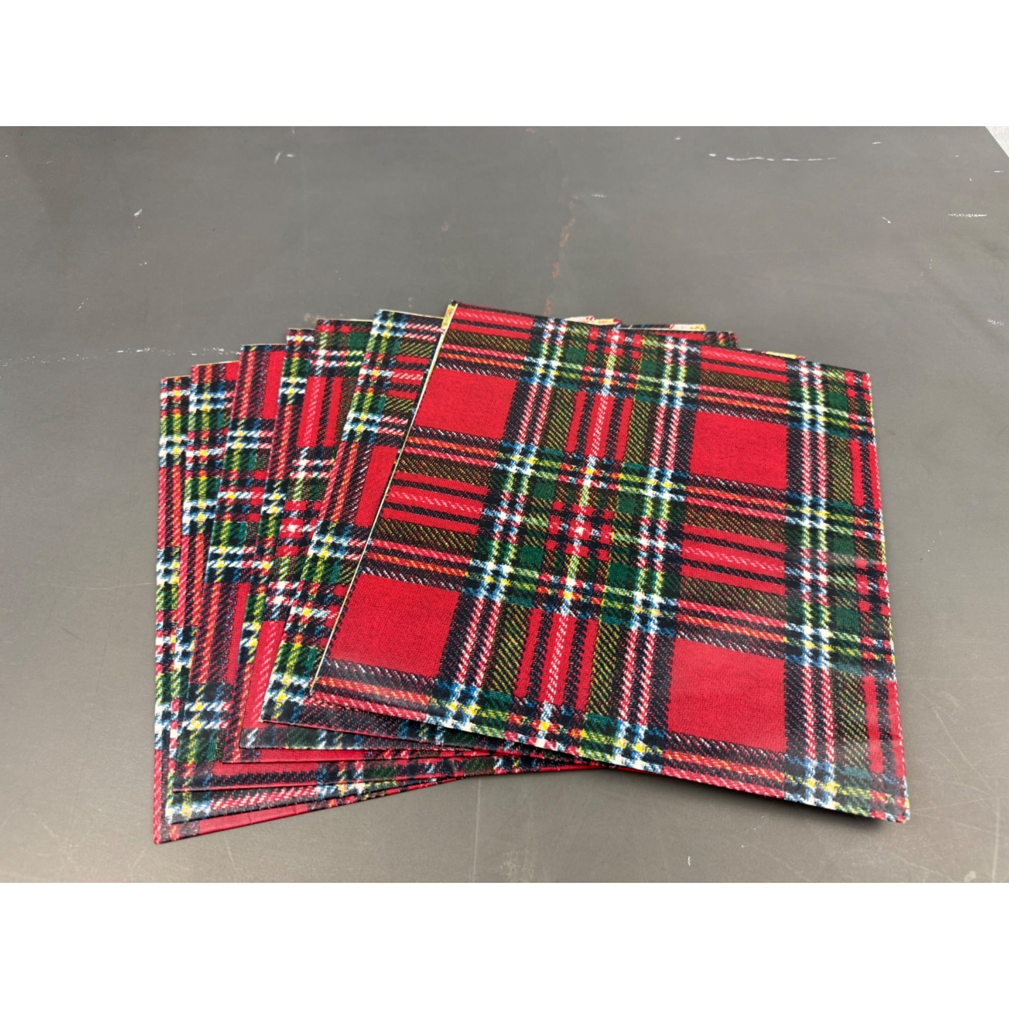 Set Of 7 Vintage Christmas Plaid Christmas wrapping paper