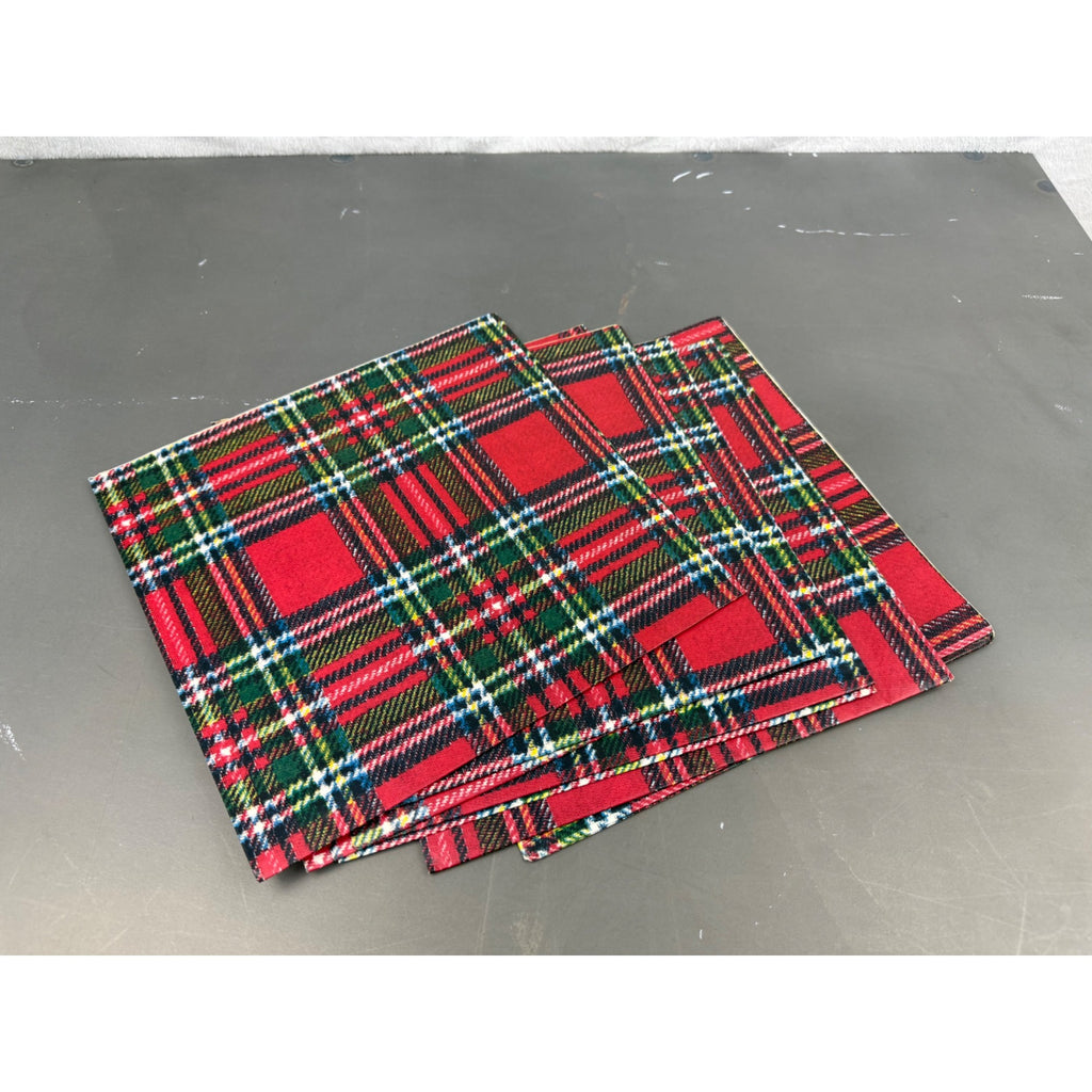 Set Of 7 Vintage Christmas Plaid Christmas wrapping paper